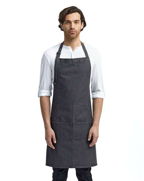 Artisan Collection RP126 Jeans Stitch Denim Bib Apron