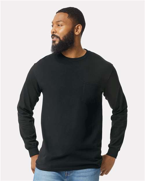 Gildan 2410 - Unisex Ultra Cotton® Long Sleeve Pocket T-Shirt