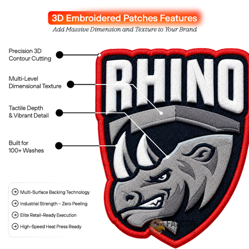 3D (Puff) Embroidered Patches