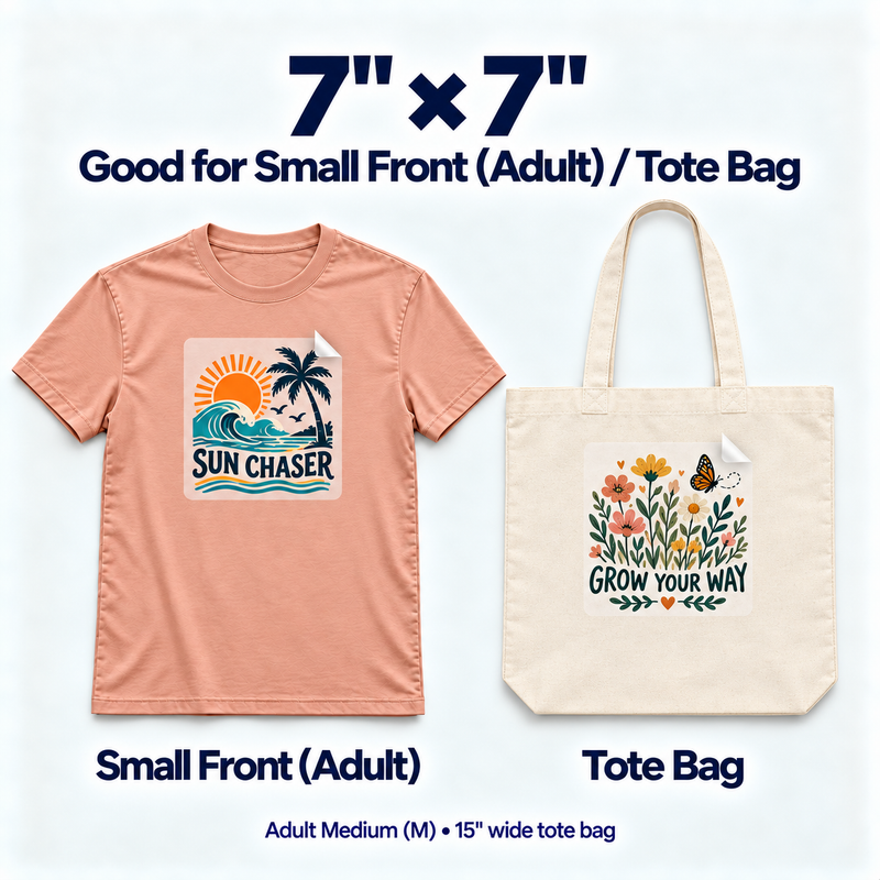 DTF Transfers By Size - Popular Sizes