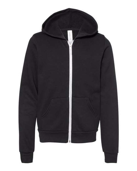 BELLA + CANVAS 3739Y - Youth Sponge Fleece Full-Zip Hoodie Sweatshirt
