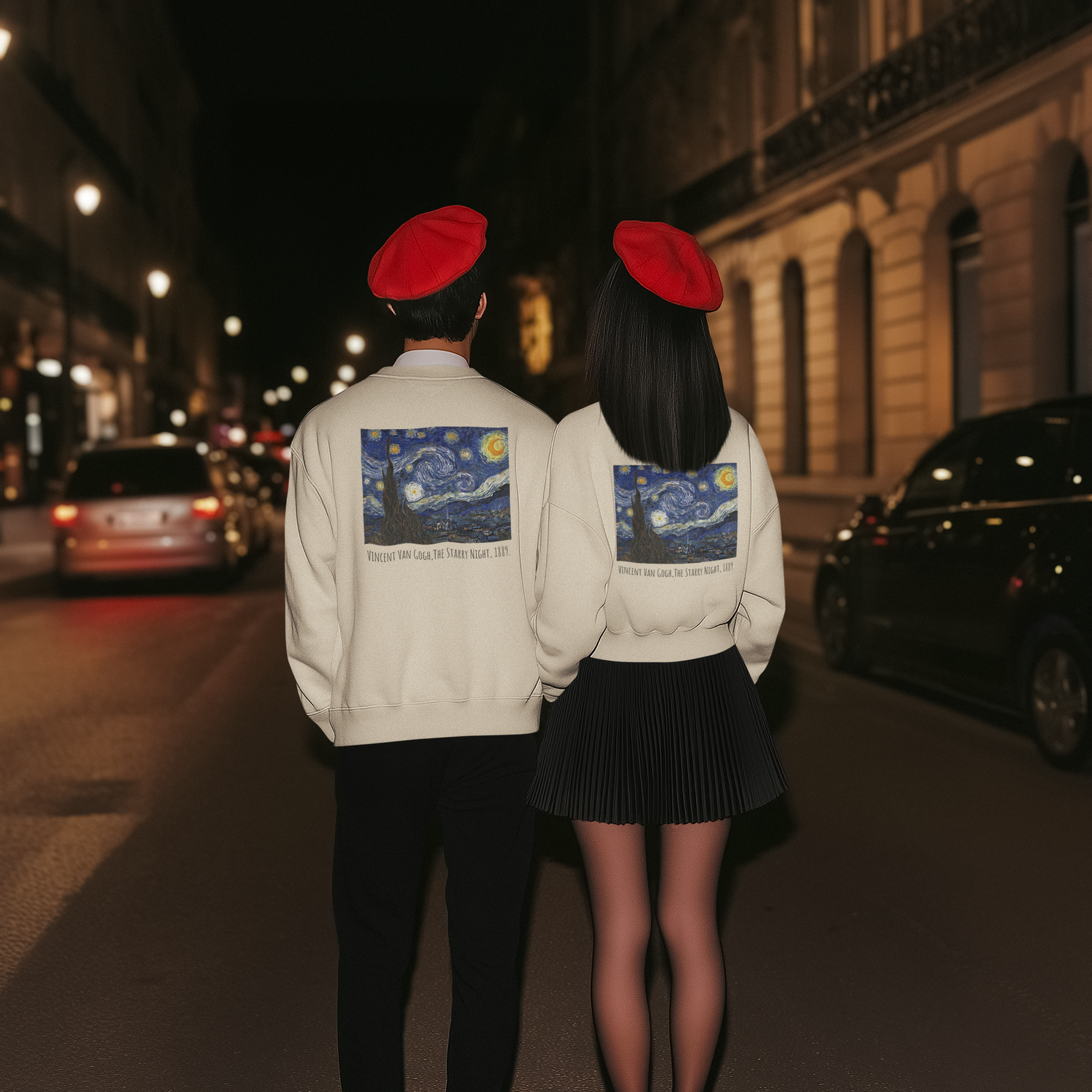 🌌✨ “The Starry Night” DTF Transfer in Black FT515