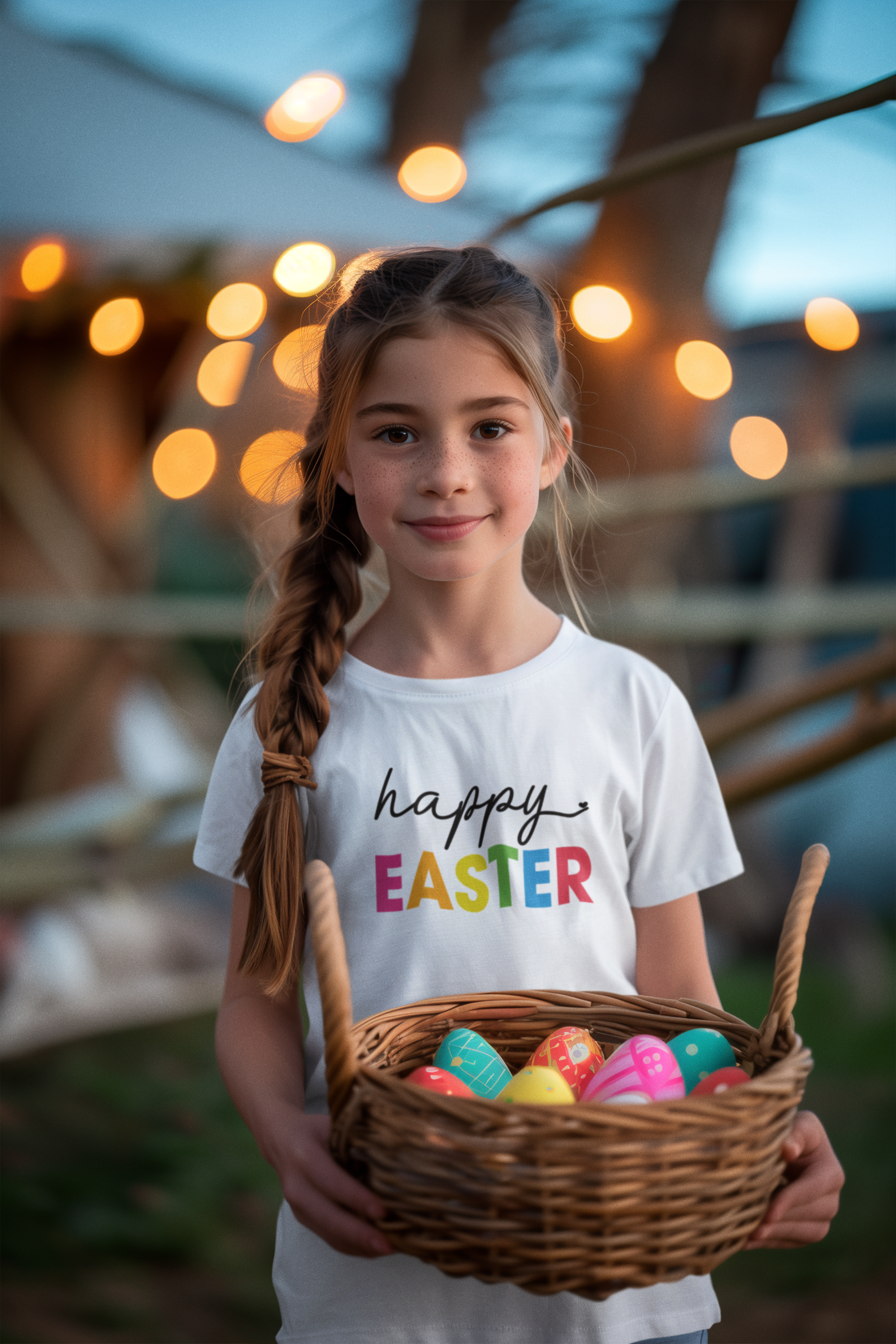 🌈 Happy Easter Bright & Modern Spring Black Design DTF Transfer FT357