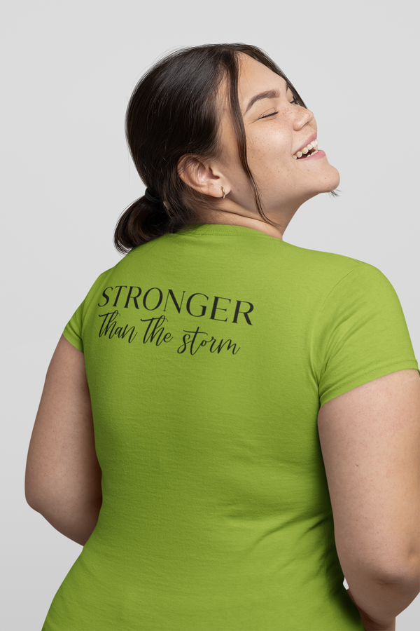 🖤 STRONGER Than The Storm – Black Typography | Tonal DTF Transfer FT822