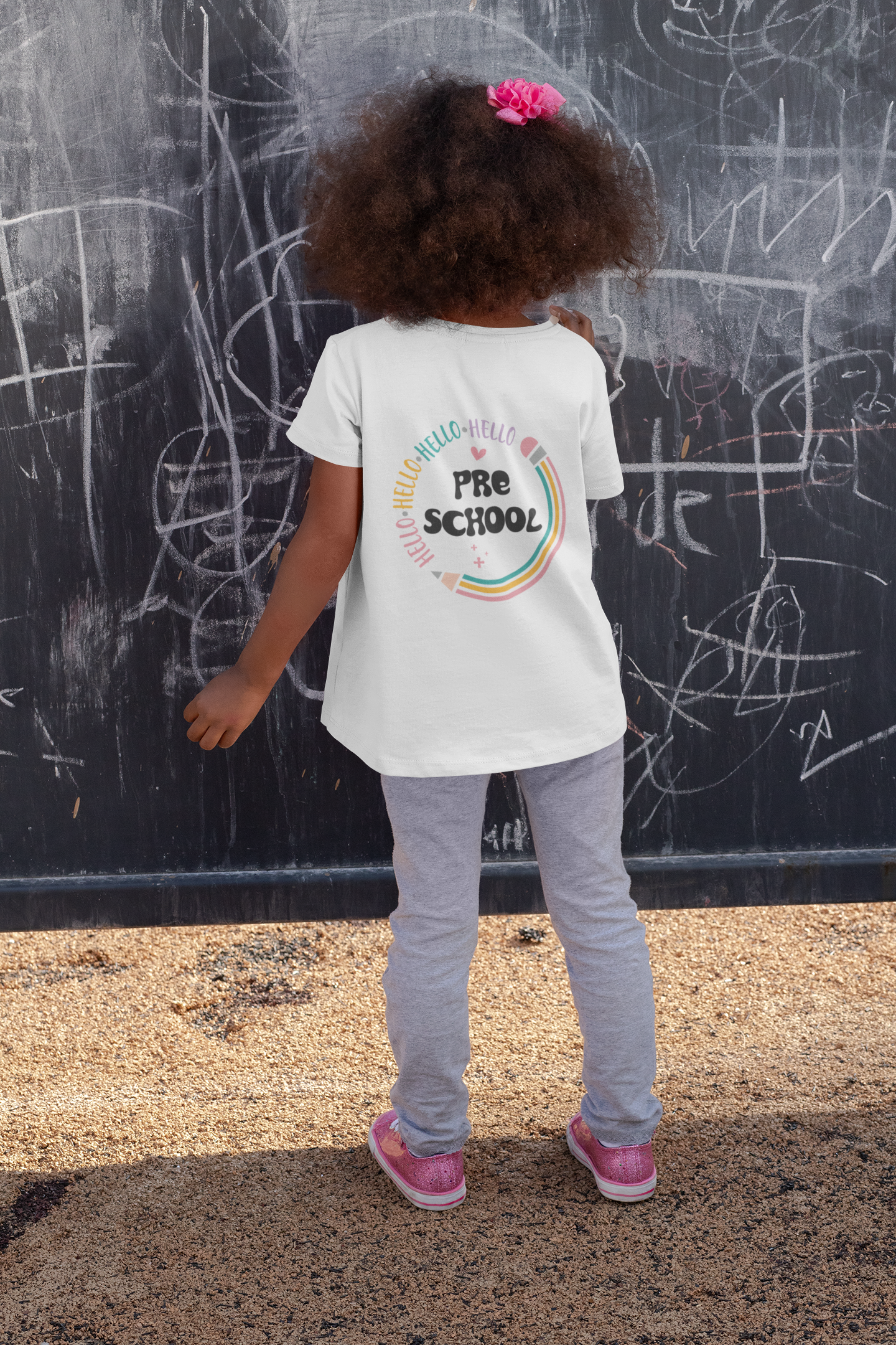 ✏️🌈 Hello Hello Hello – Pre School - Soft Tone Edition | DTF Transfer FT673