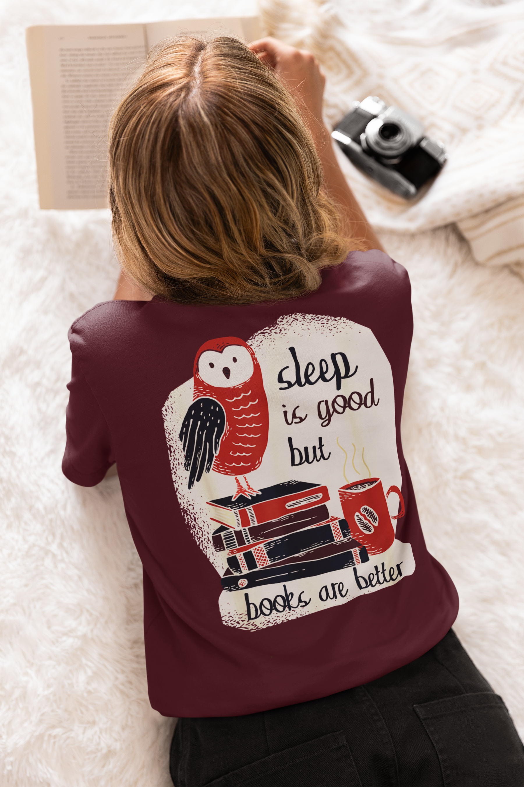 🦉📖 Sleep Is Good, But Books Are Better | Cozy Book Lover DTF Transfer FT747