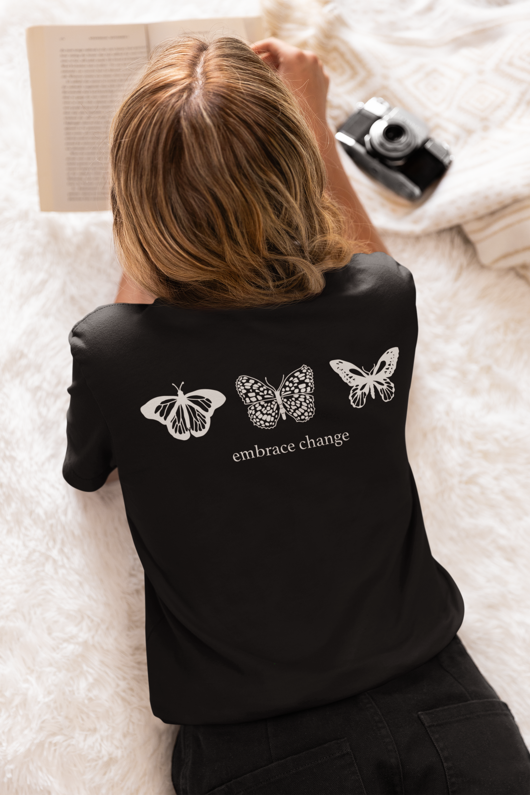 🤍 Embrace Change – Butterfly Evolution | Minimal DTF Transfer FT817