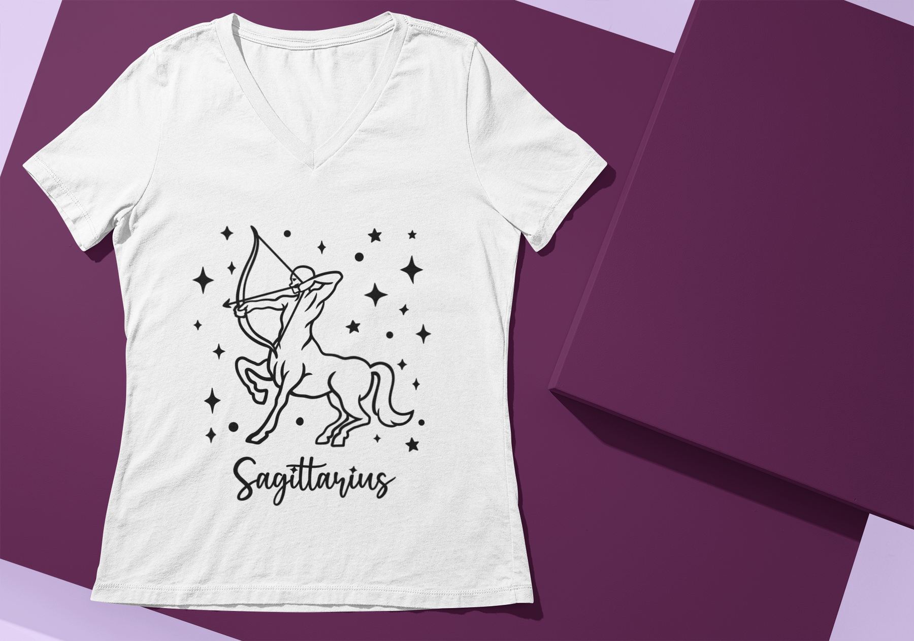 ♐🏹 Sagittarius Zodiac – Unbound Fire Black DTF Transfer FT903