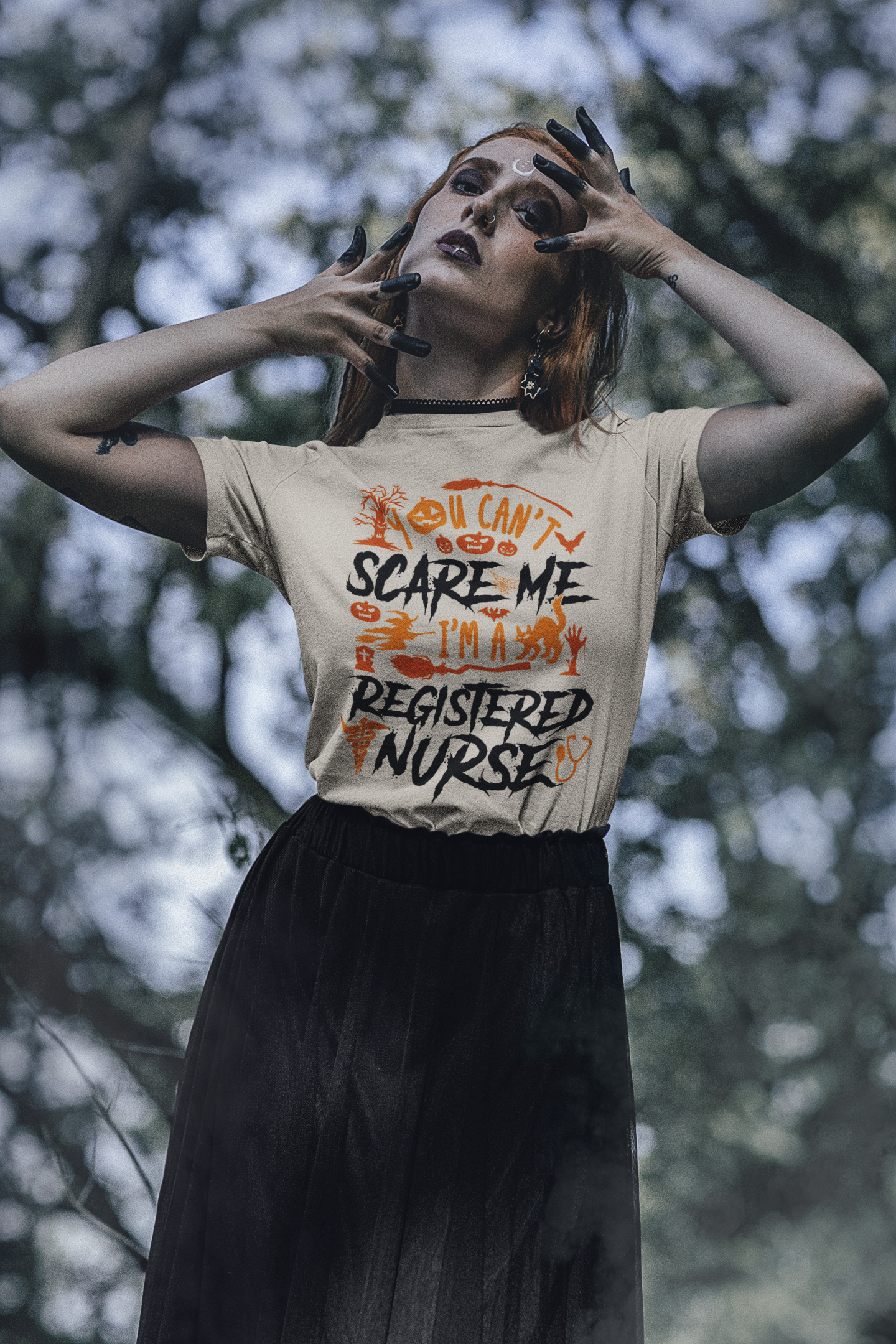 🩺🎃 You Can’t Scare Me – I’m a Registered Nurse | Split Layout DTF Transfer FT638