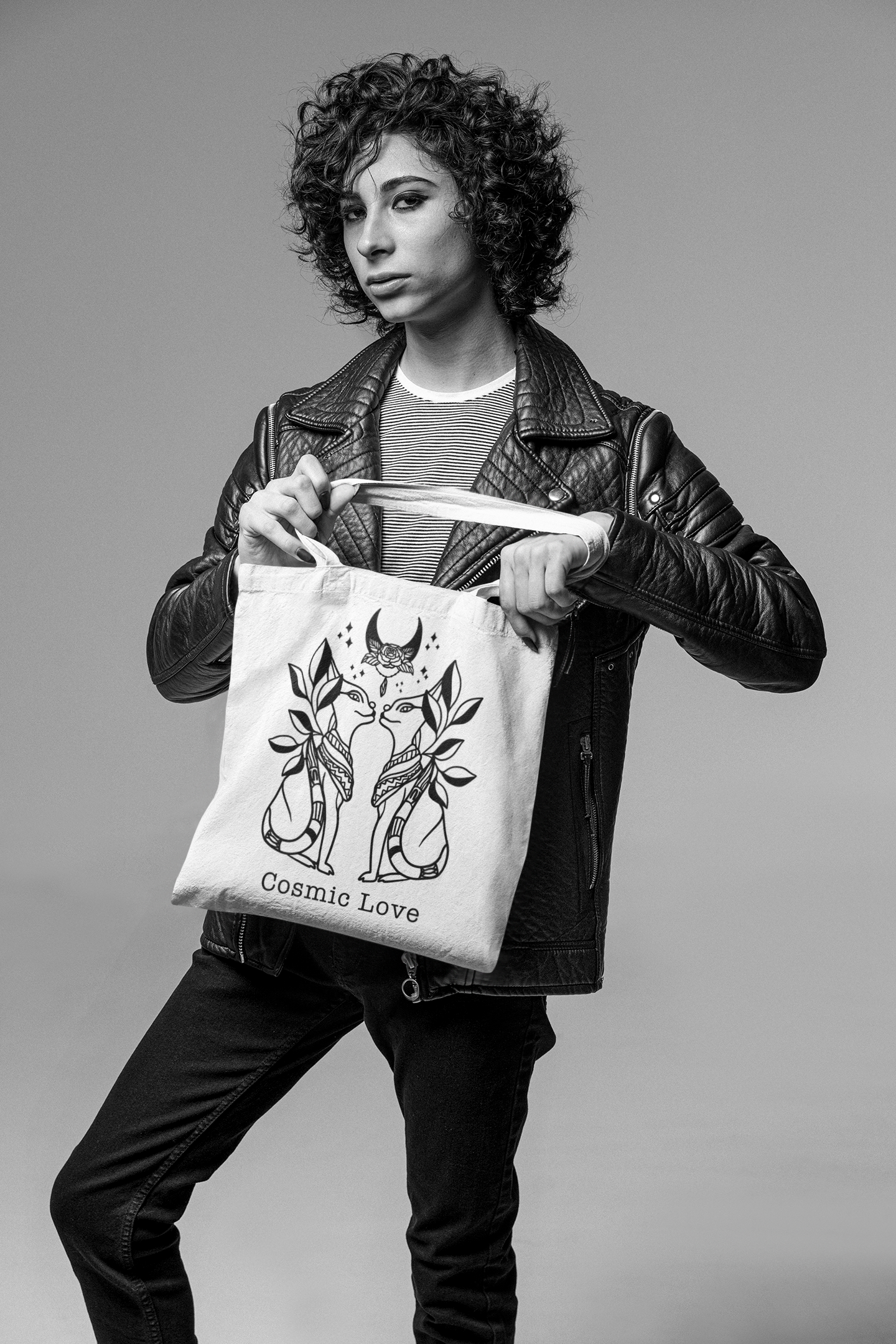 ✨ Cosmic Love – Black Mystical Harmony DTF Transfer FT769