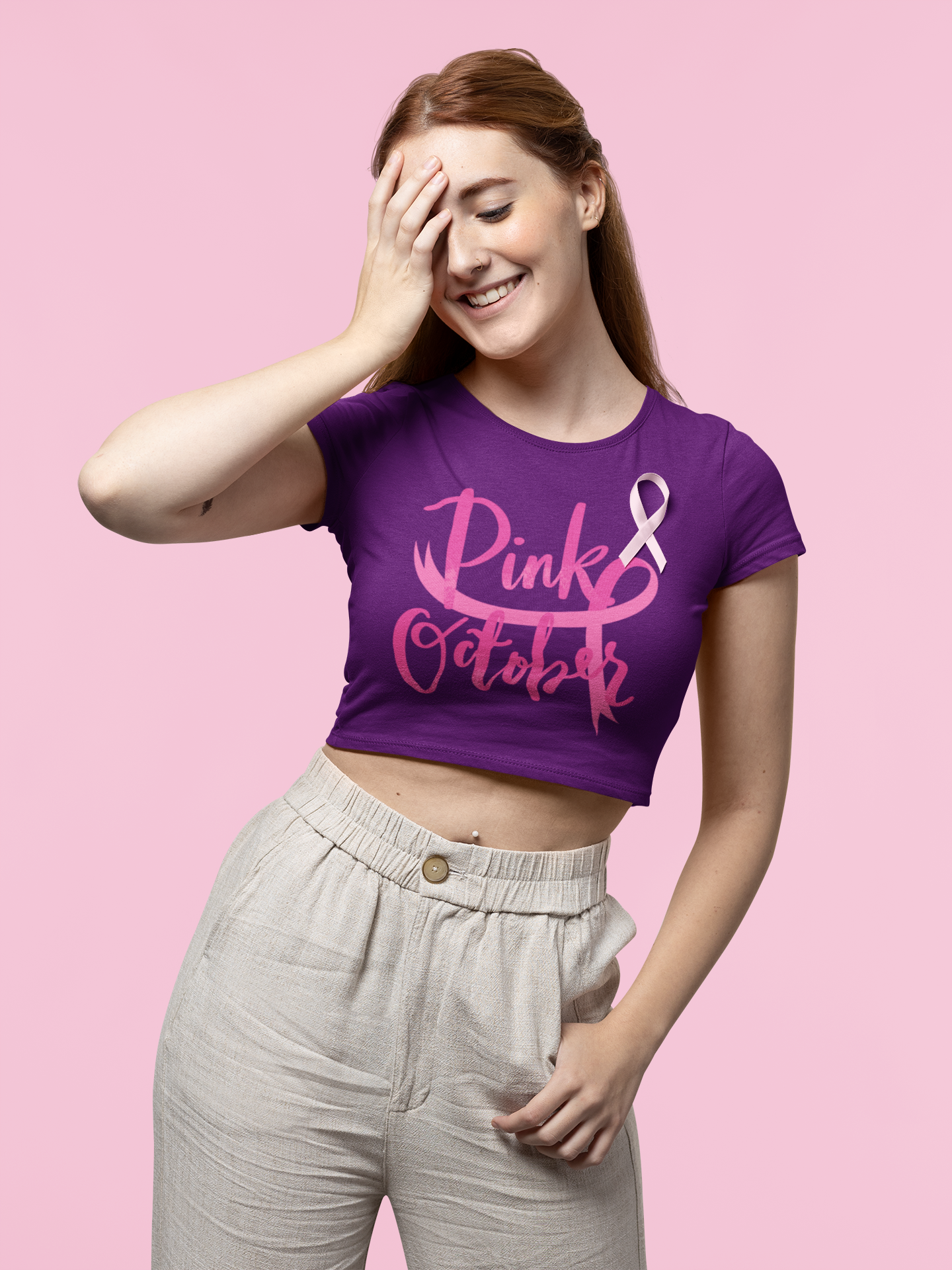 🩷 Pink October – Breast Cancer Awareness Ribbon Design  FT493