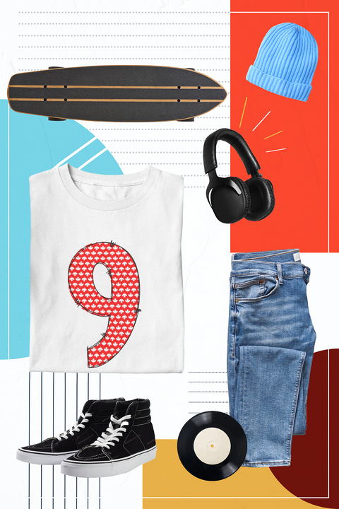 🍁 “9” – Nine – Red & White Maple Leaf Pattern Numeric | DTF Transfer FT1019