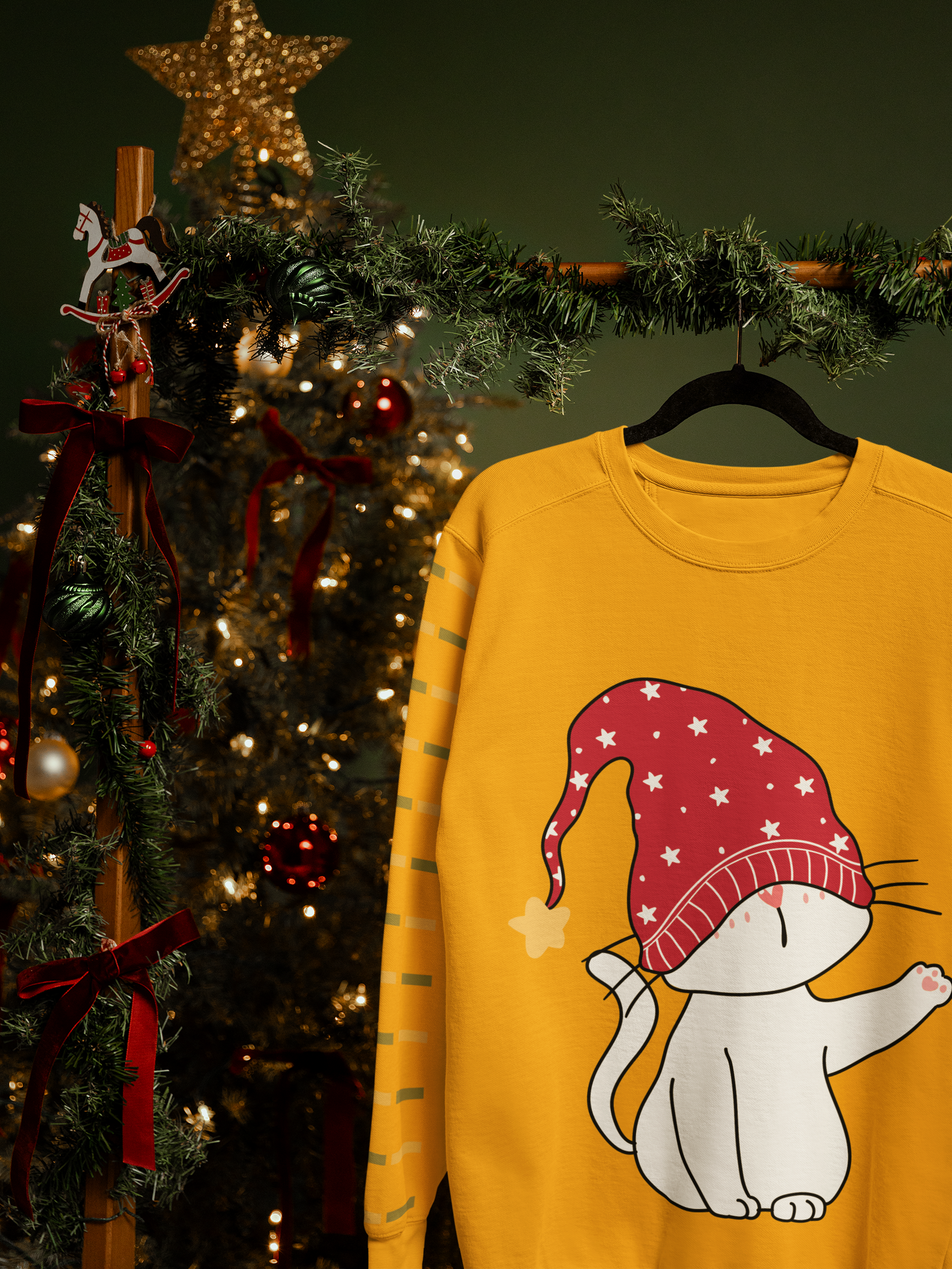 🎄 Cozy Christmas Kitty DTF Transfer FT437