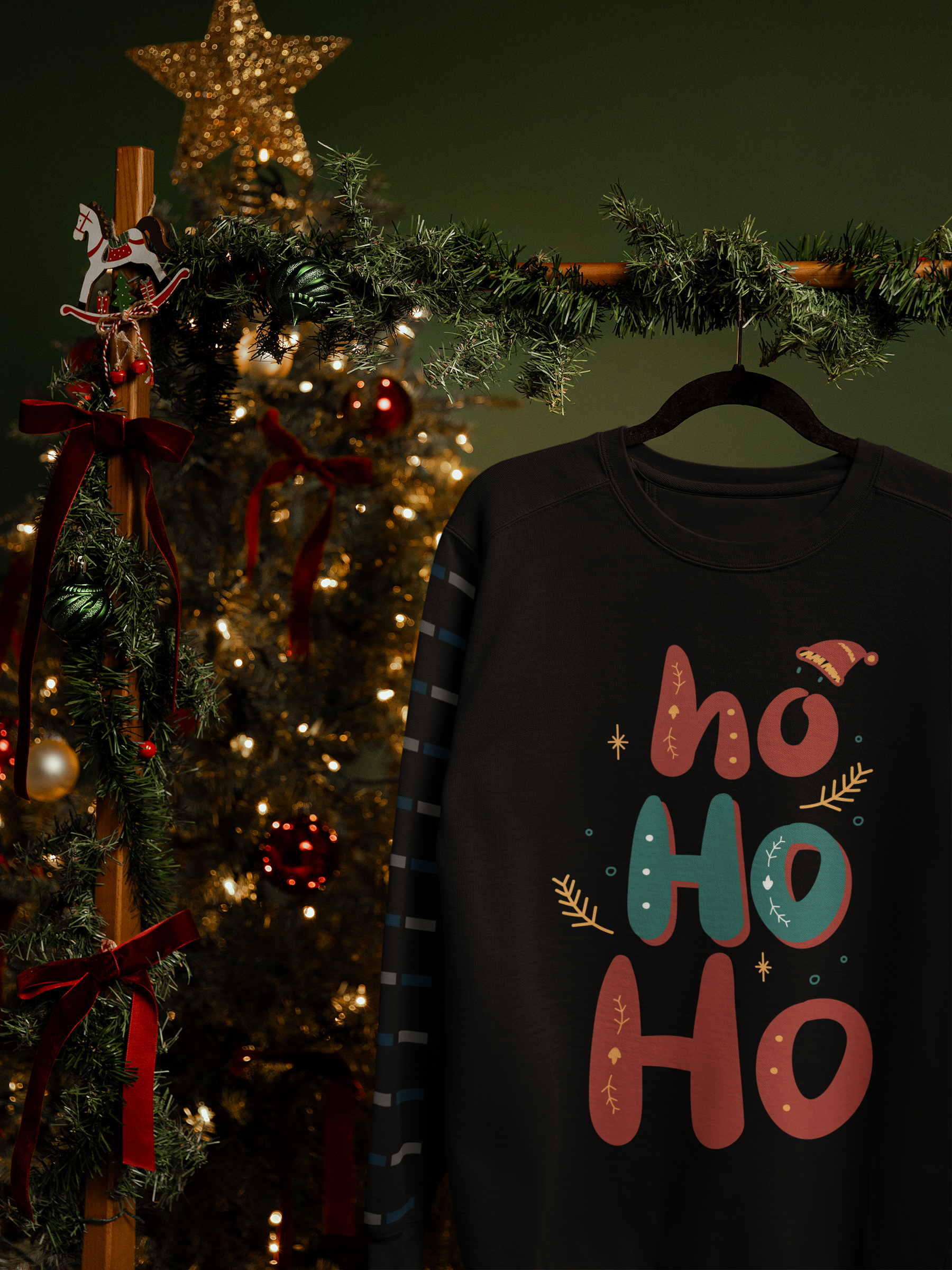 🎄 Minimalist “Ho Ho Ho”  DTF Transfer FT457