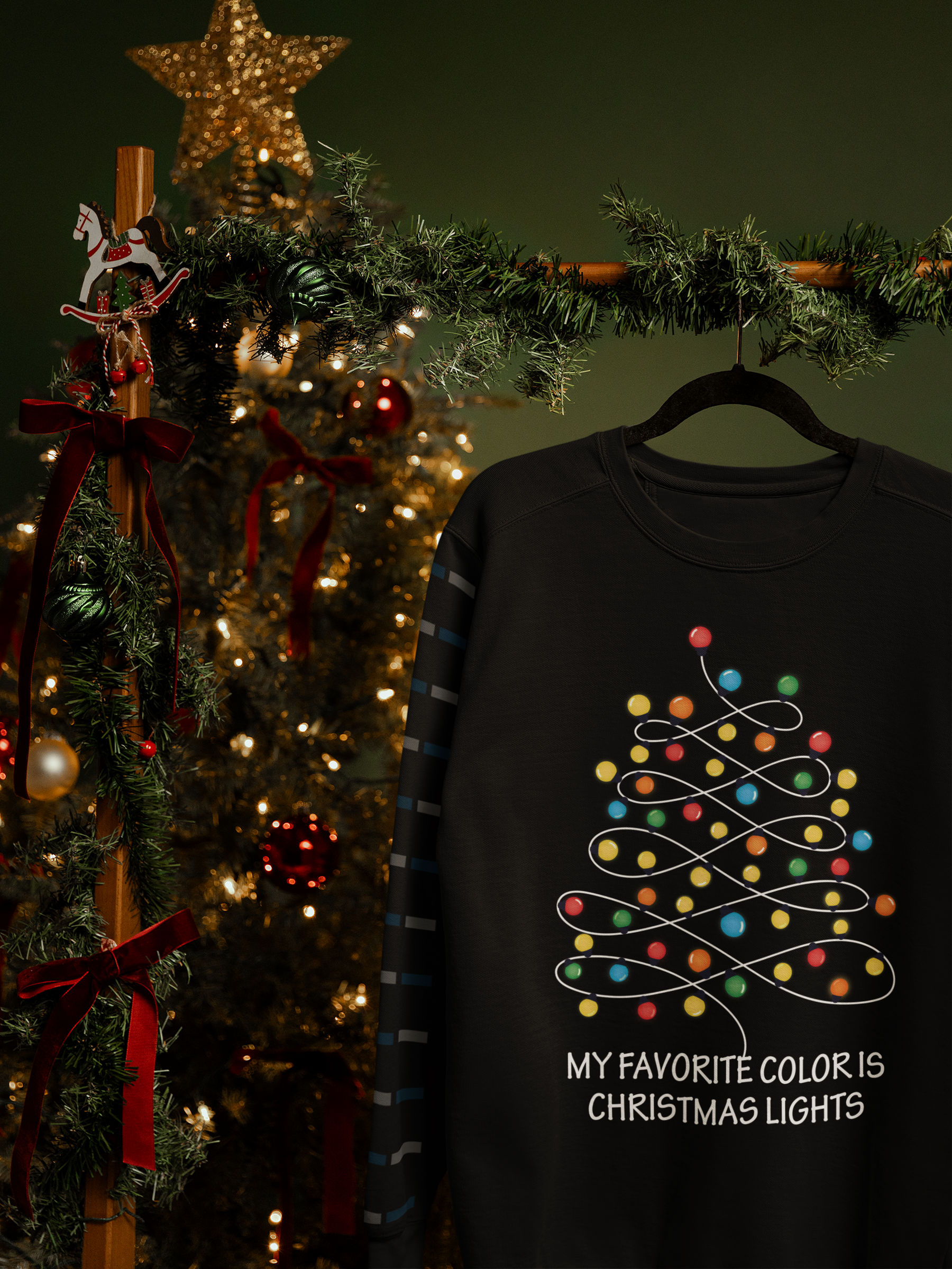 My Favorite Color Is Christmas Lights  DTF Transfer FT458