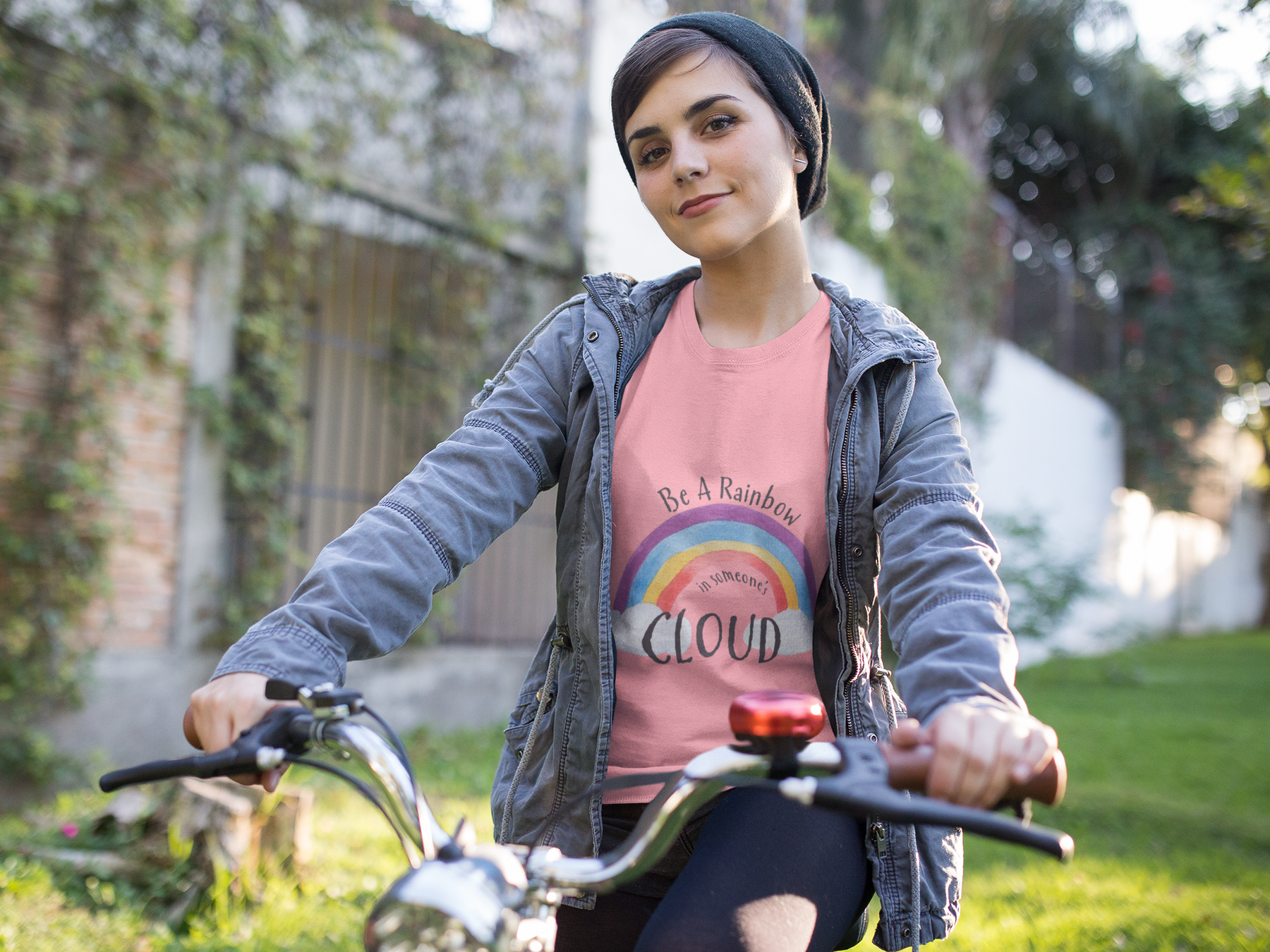 🌈☁️ Be A Rainbow in Someone’s Cloud – Inspirational Black Font DTF Transfer FT614