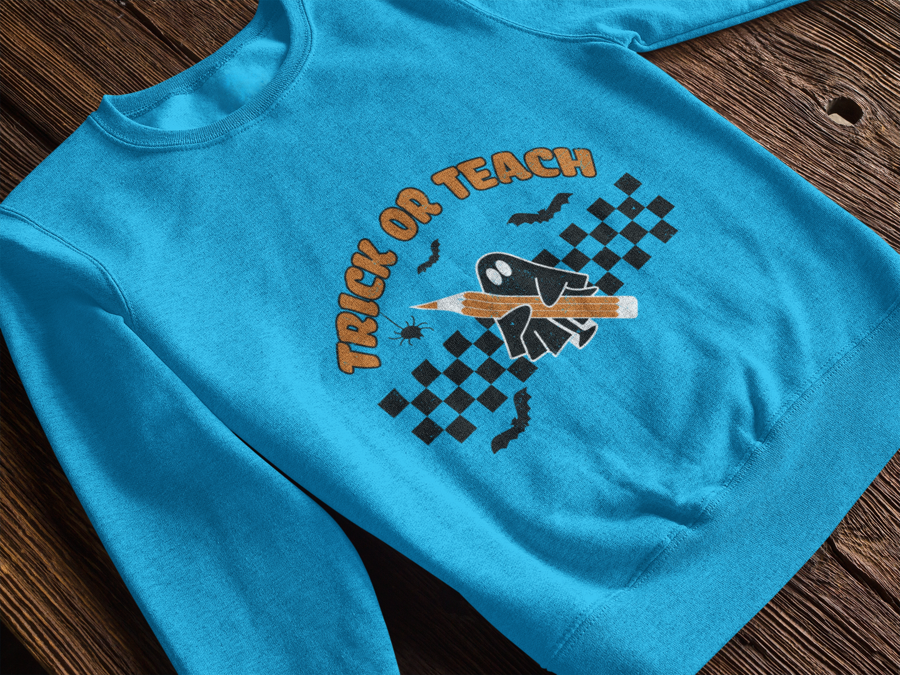 🍎👻 Trick or Teach for Fall Classroom Apparel DTF Transfer FT560