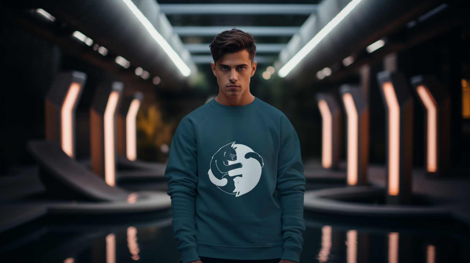 ☯️ Yin Yang Cats White DTF Transfer FT536