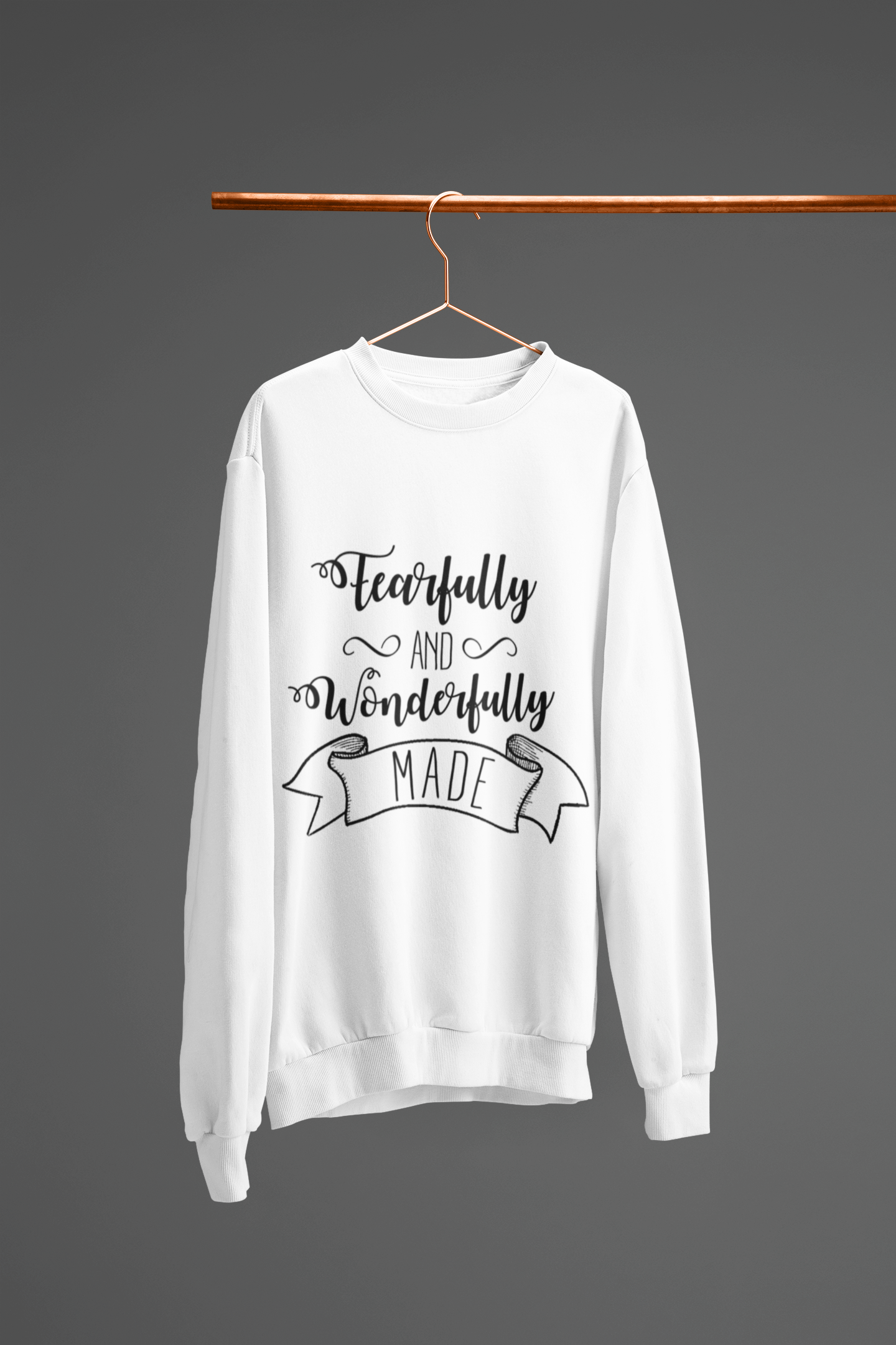 🖤✨ FEARFULLY AND WONDERFULLY MADE – Black Faith DTF Transfer FT918