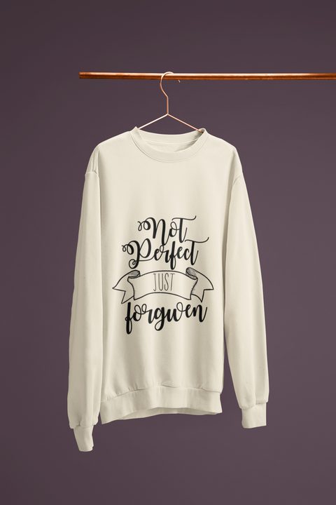 🖤✨ NOT PERFECT, JUST FORGIVEN – Black DTF Transfer FT919