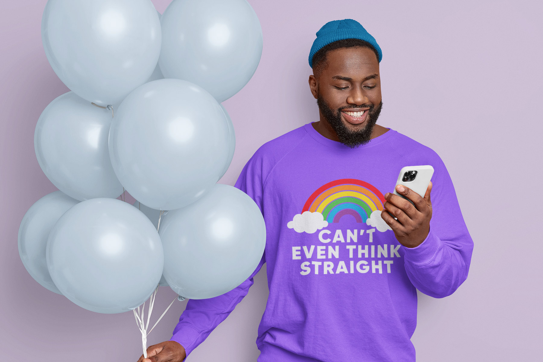 🌈 Classic Rainbow with Clouds | Minimal Feel-Good DTF Transfer FT710