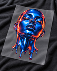 Single custom DTF transfer on charcoal fabric
