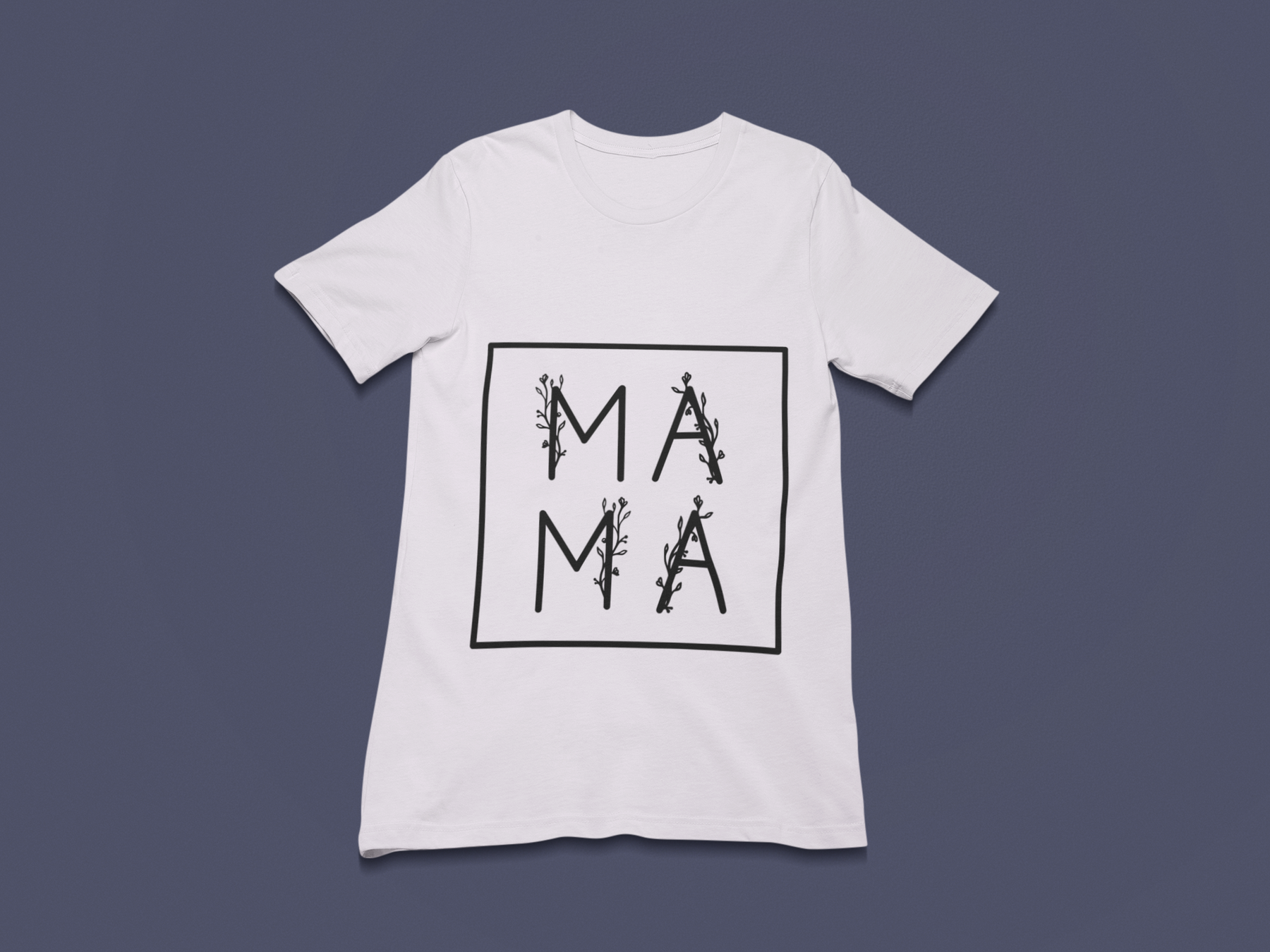 🖤 Mama – Floral Black Typography DTF Transfer FT874