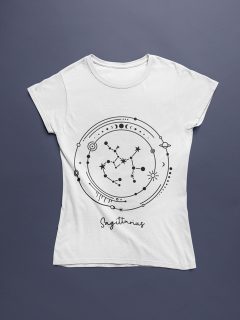♐ Sagittarius – Celestial Symbol | Minimal Astrology DTF Transfer FT787