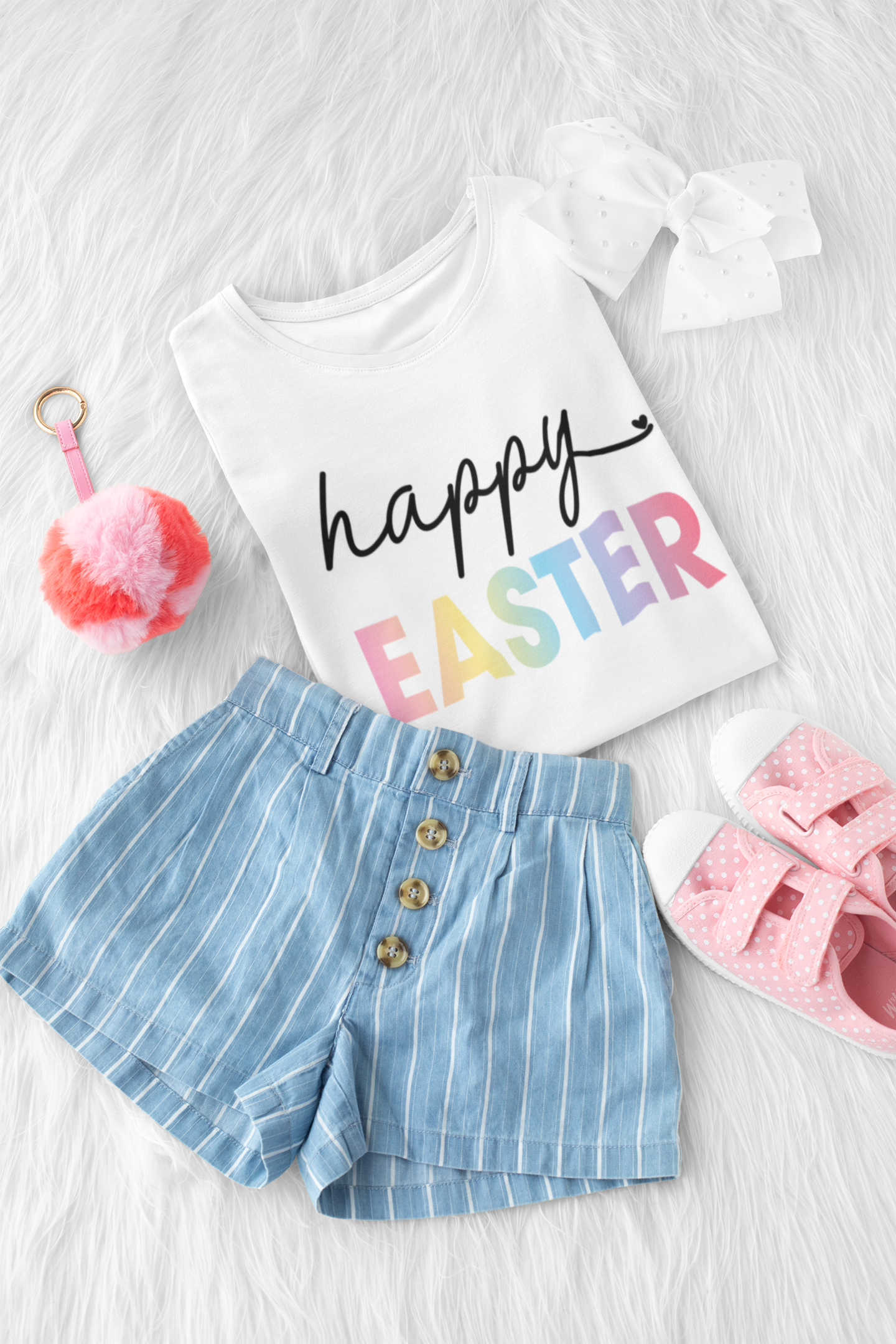 🌈 Happy Easter Bright & Modern Spring Black Design DTF Transfer FT359