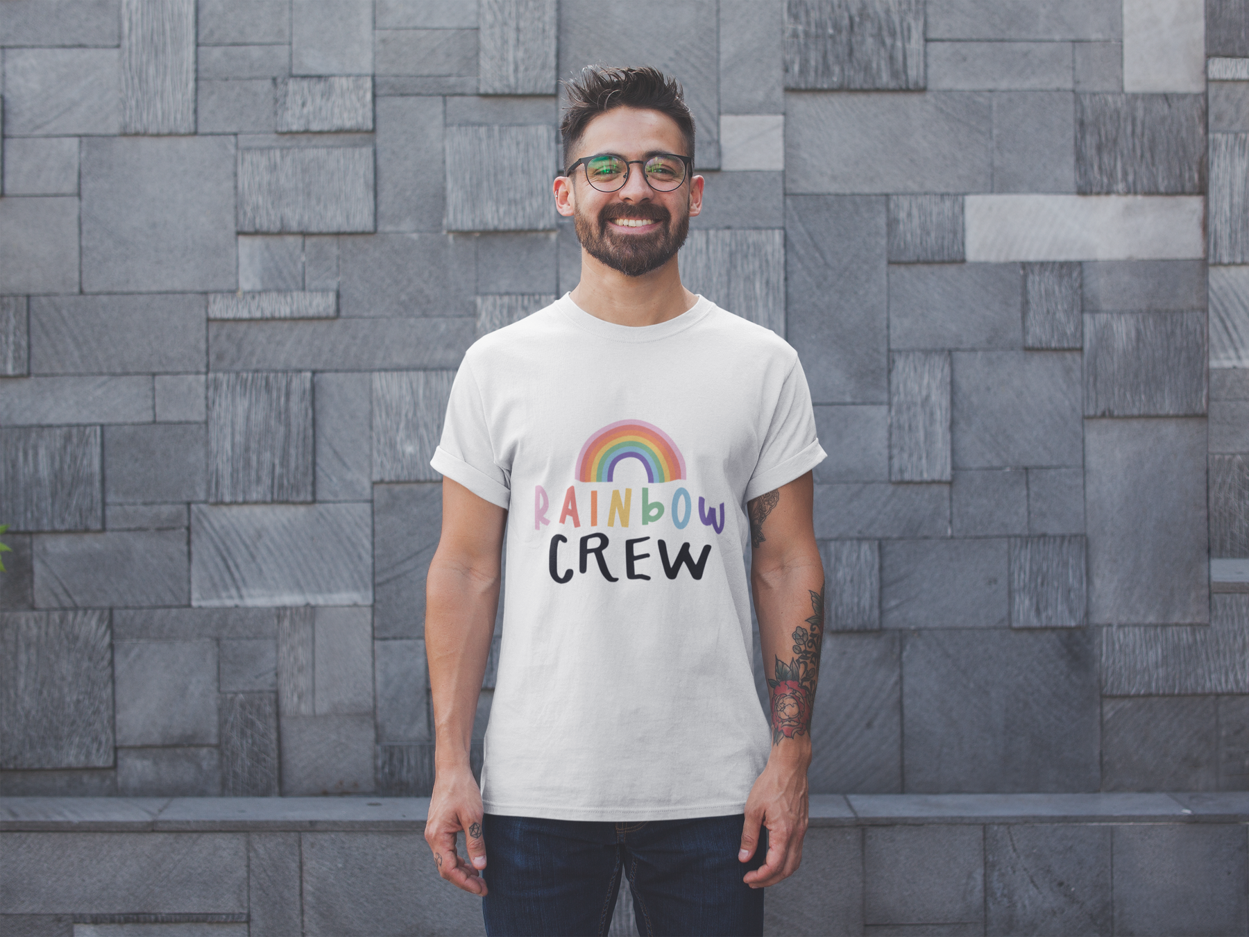 🌈 Rainbow Text & Arch | Positive Energy DTF Transfer FT709