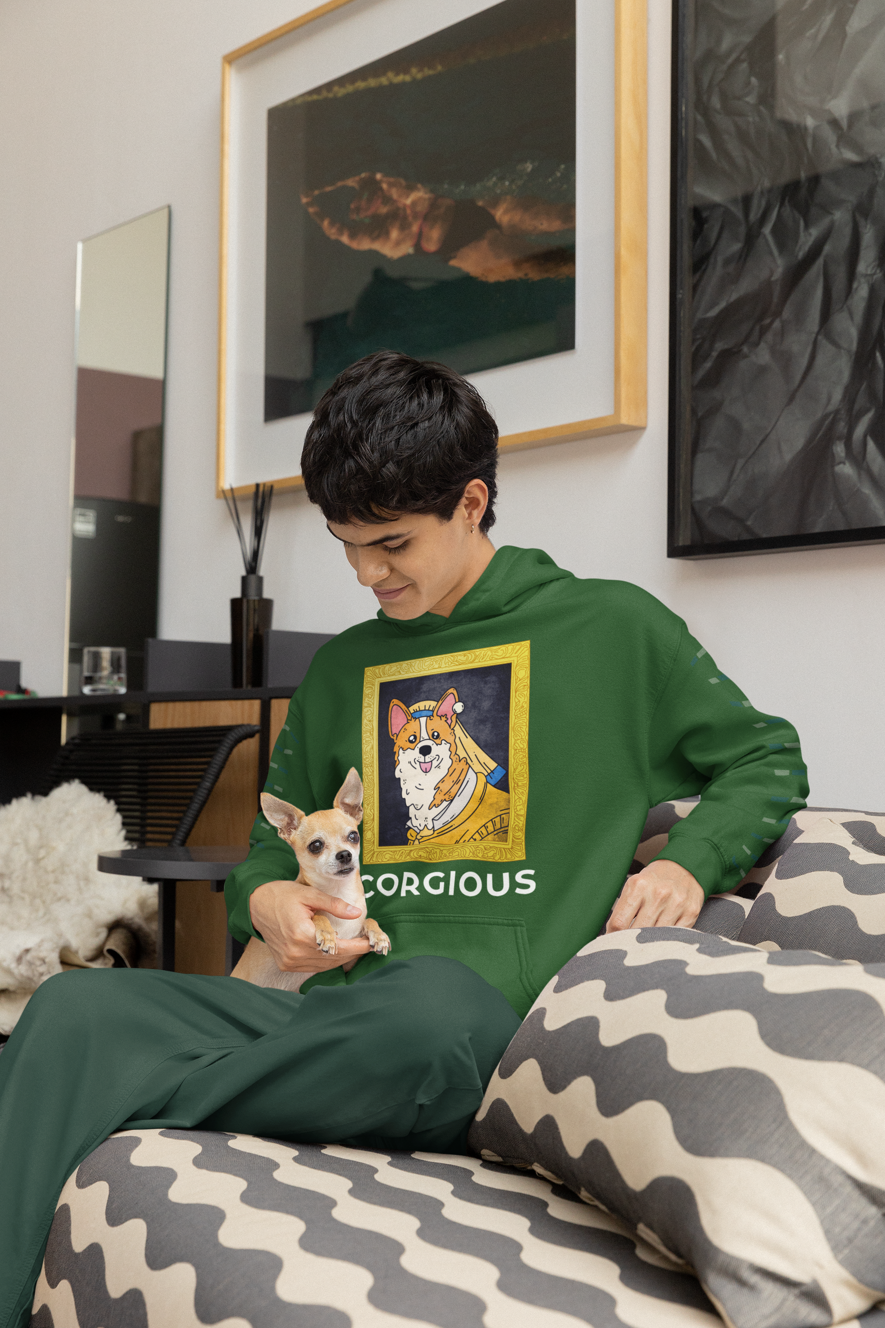 🐾 “CORGIOUS” Corgi Portrait Design DTF Transfer FT421