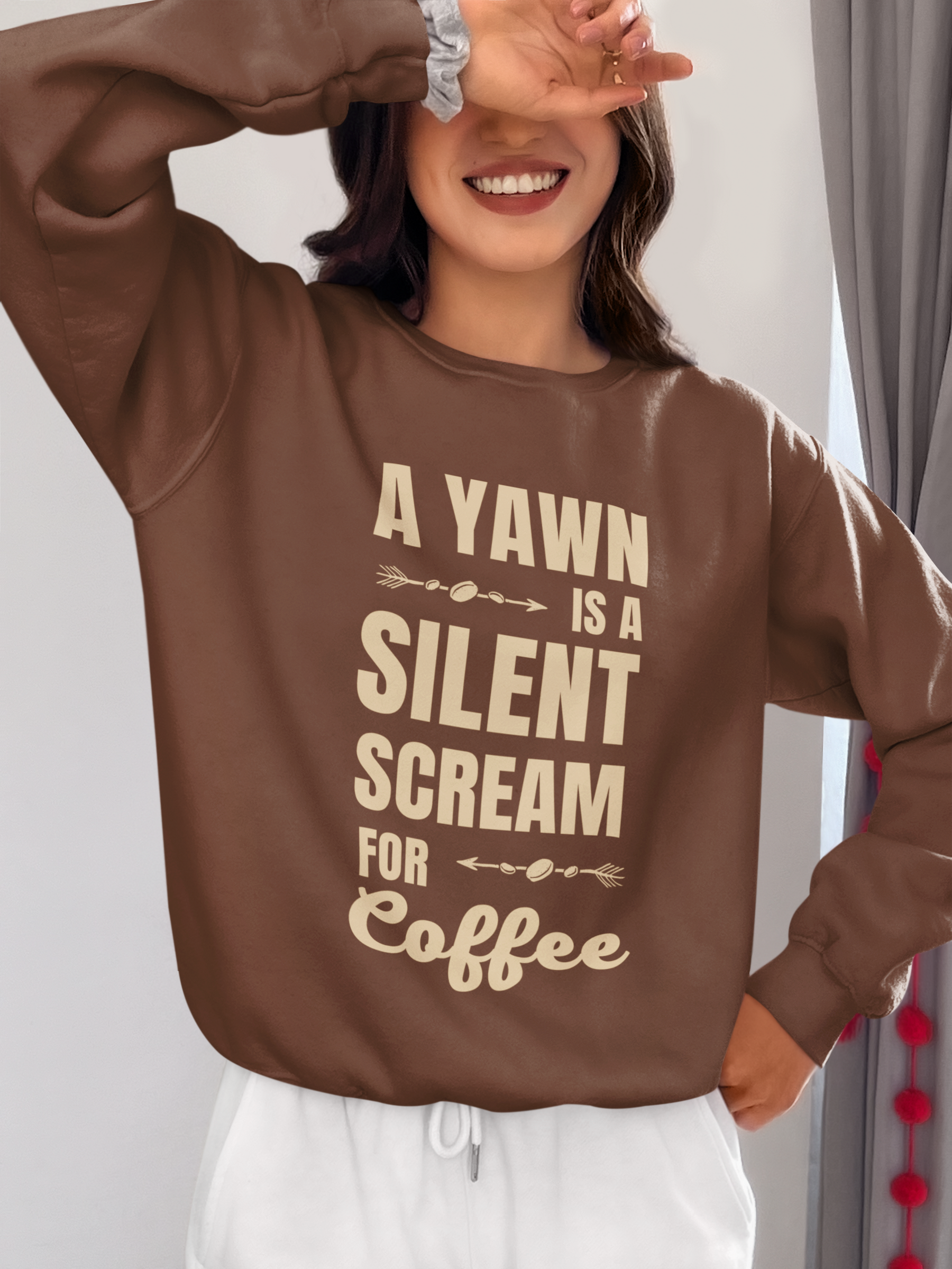 ☕😴 “A Yawn Is a Silent Scream for Coffee” DTF Transfer FT530