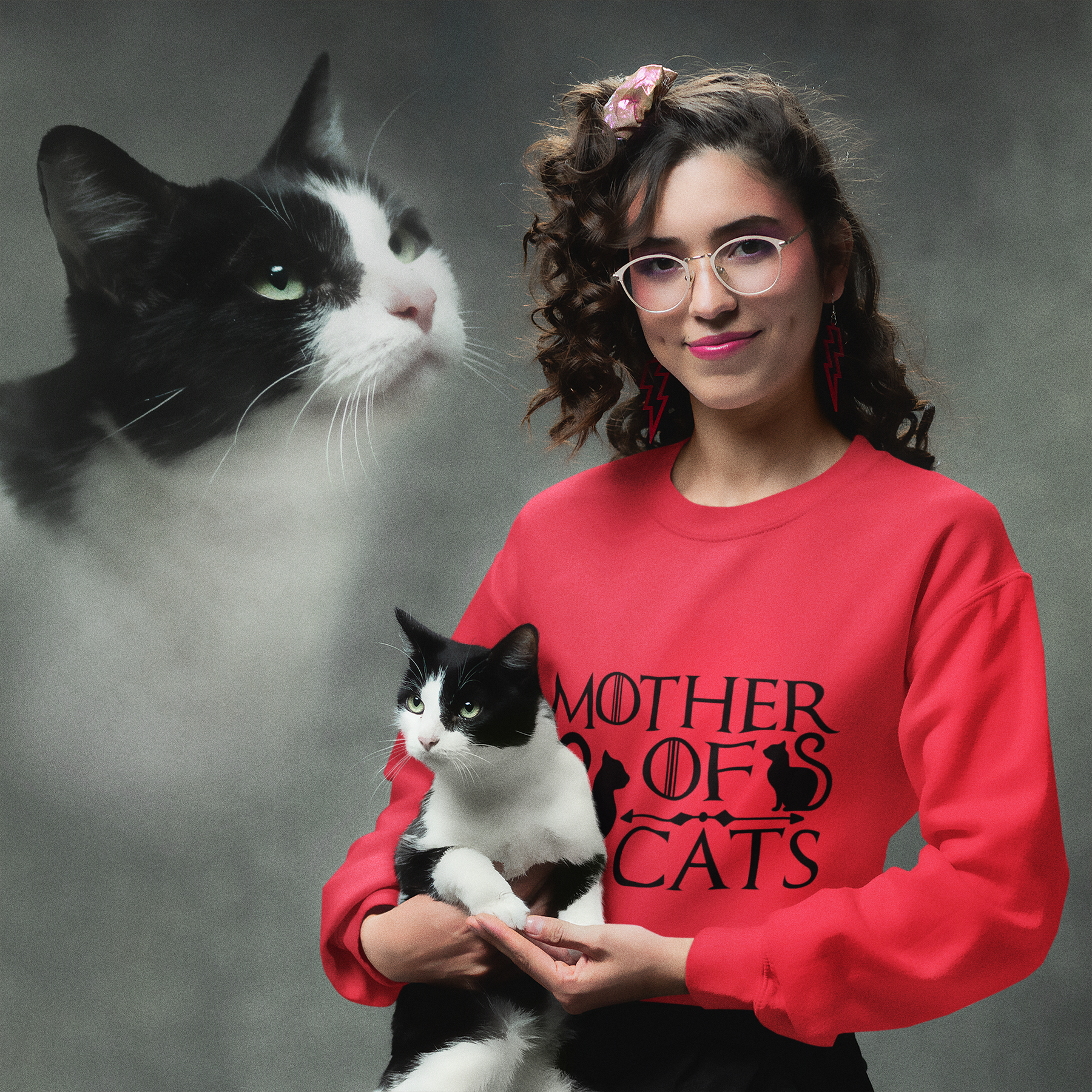 🐈👑 Mother of Cats White Design DTF Transfer FT274