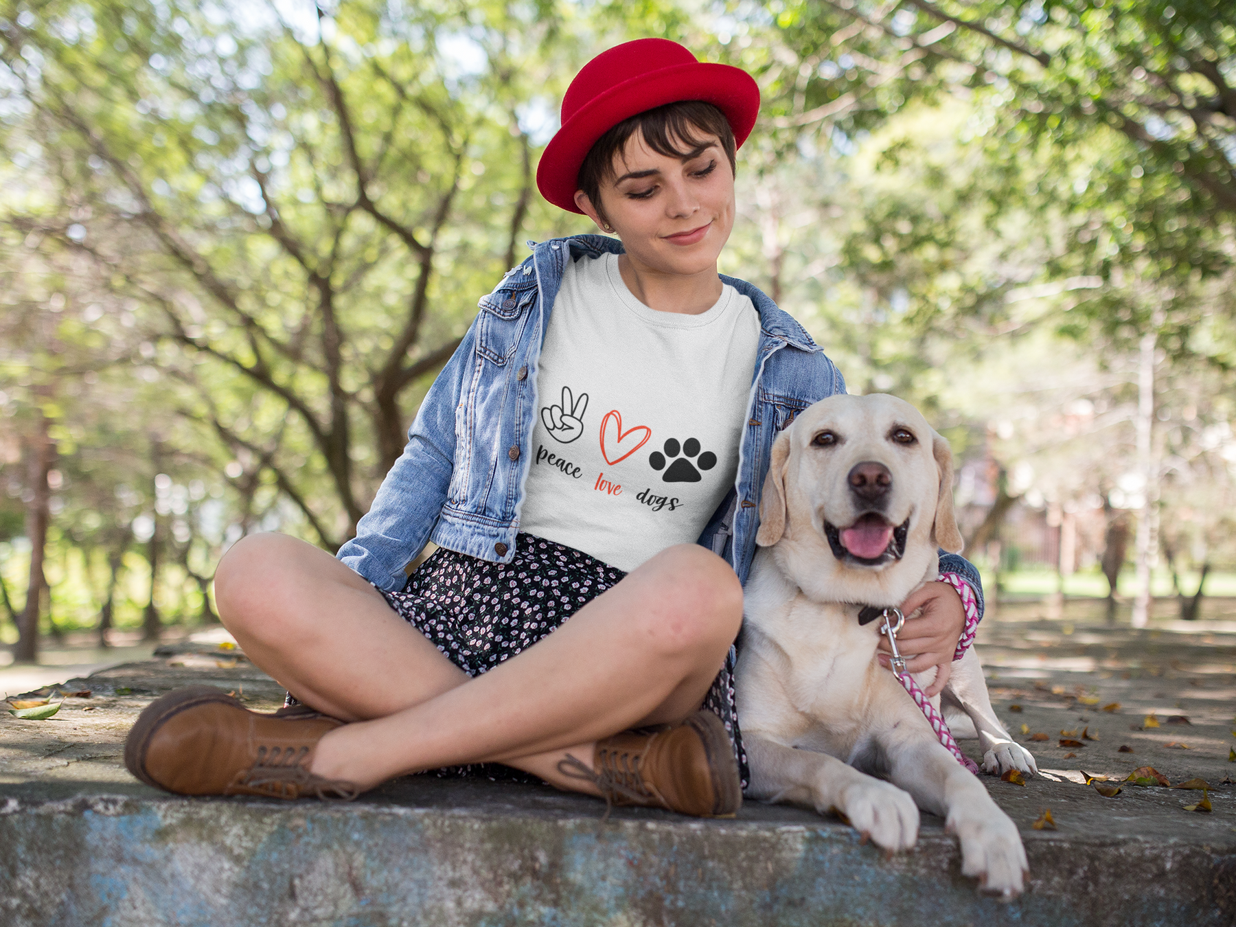 ✌️❤️🐾 Peace Love Dogs Black Font Design DTF Transfer FT399