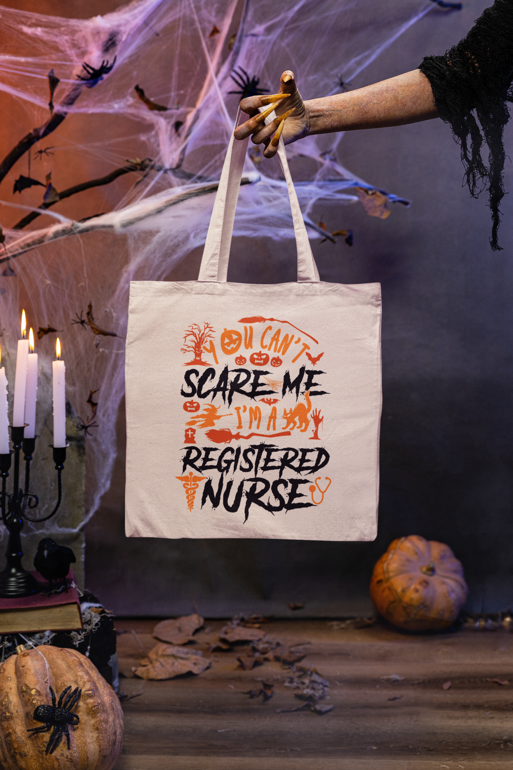 🩺🎃 You Can’t Scare Me – I’m a Registered Nurse | Split Layout DTF Transfer FT638