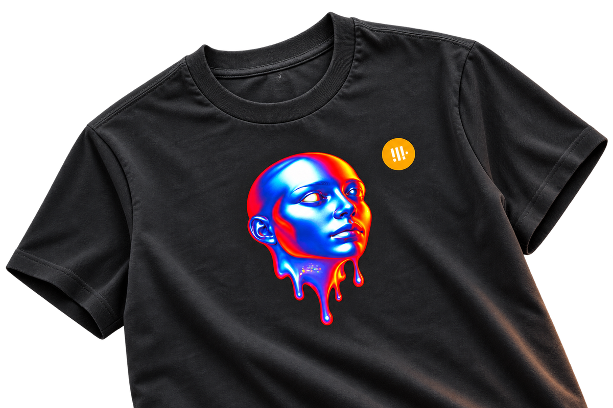 T-shirt showing a DTF transfer design