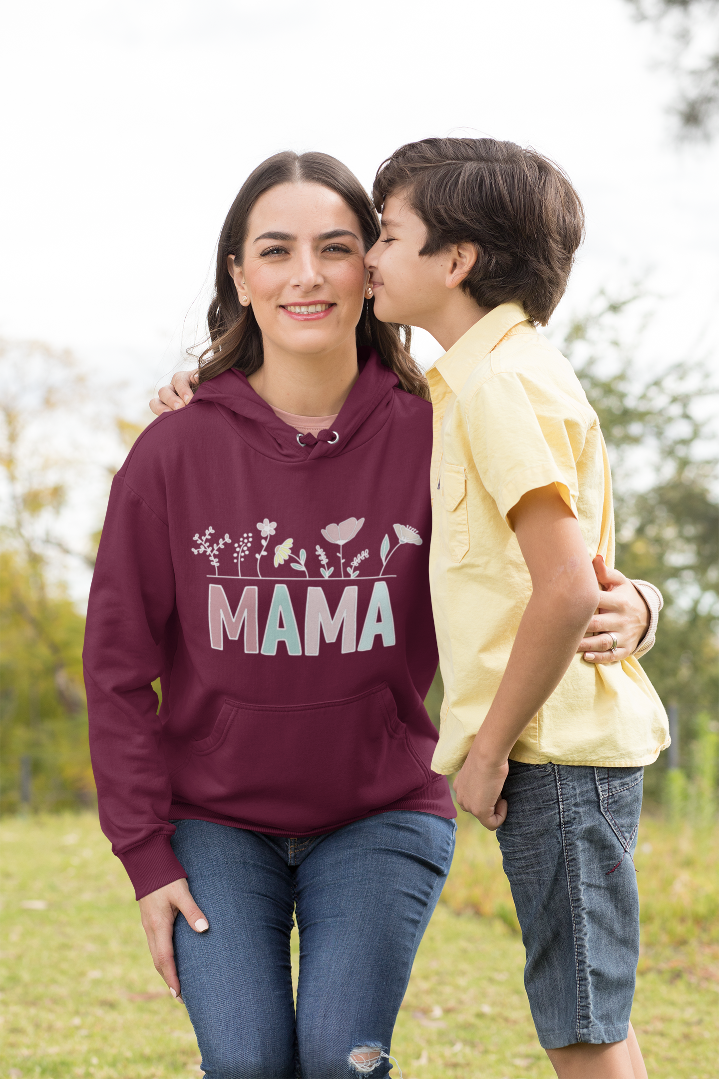 🌸 Mama – Floral Typography | Soft Color DTF Transfer FT826