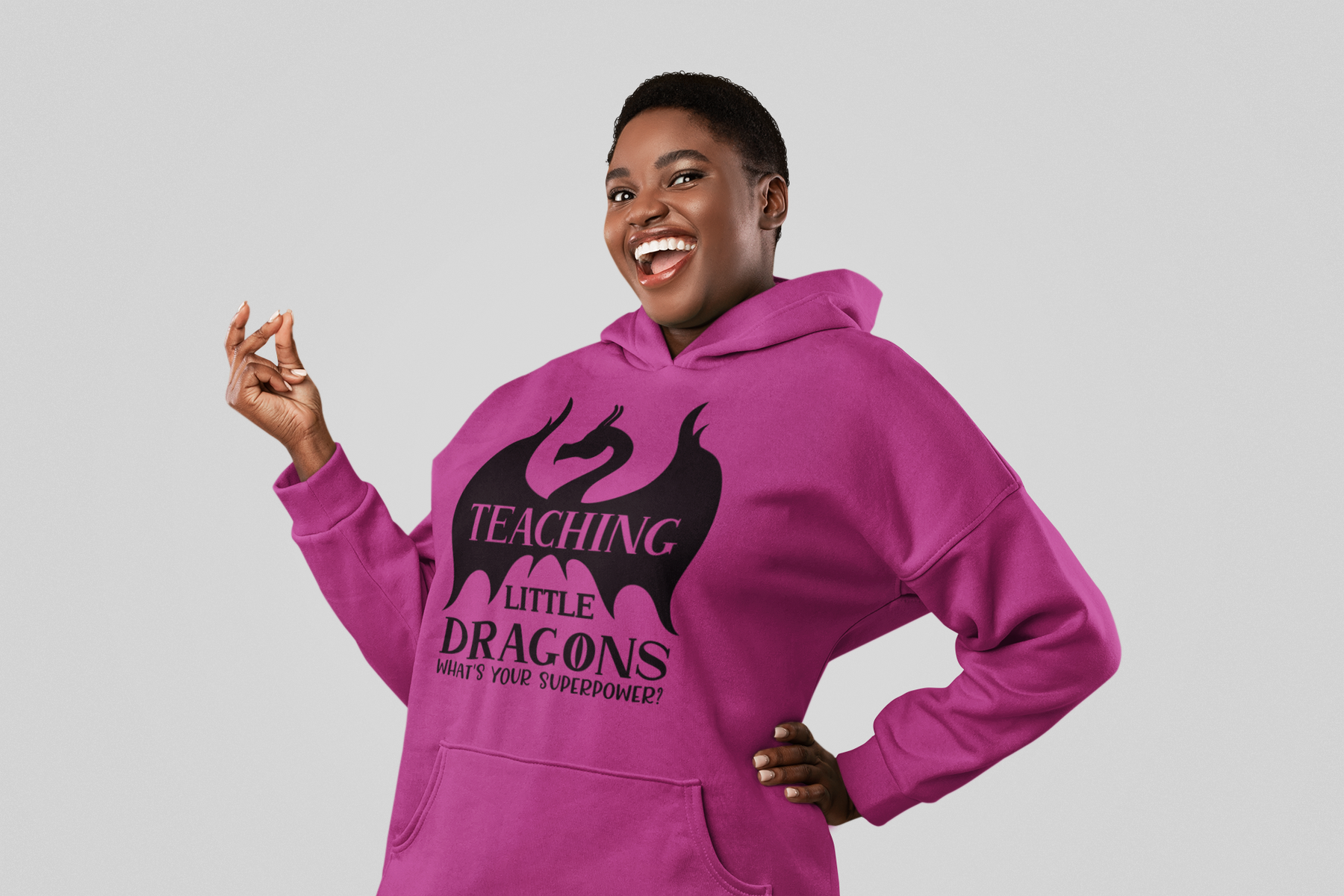 🖤 Teaching Little Dragons – Black | Tonal DTF Transfer FT824