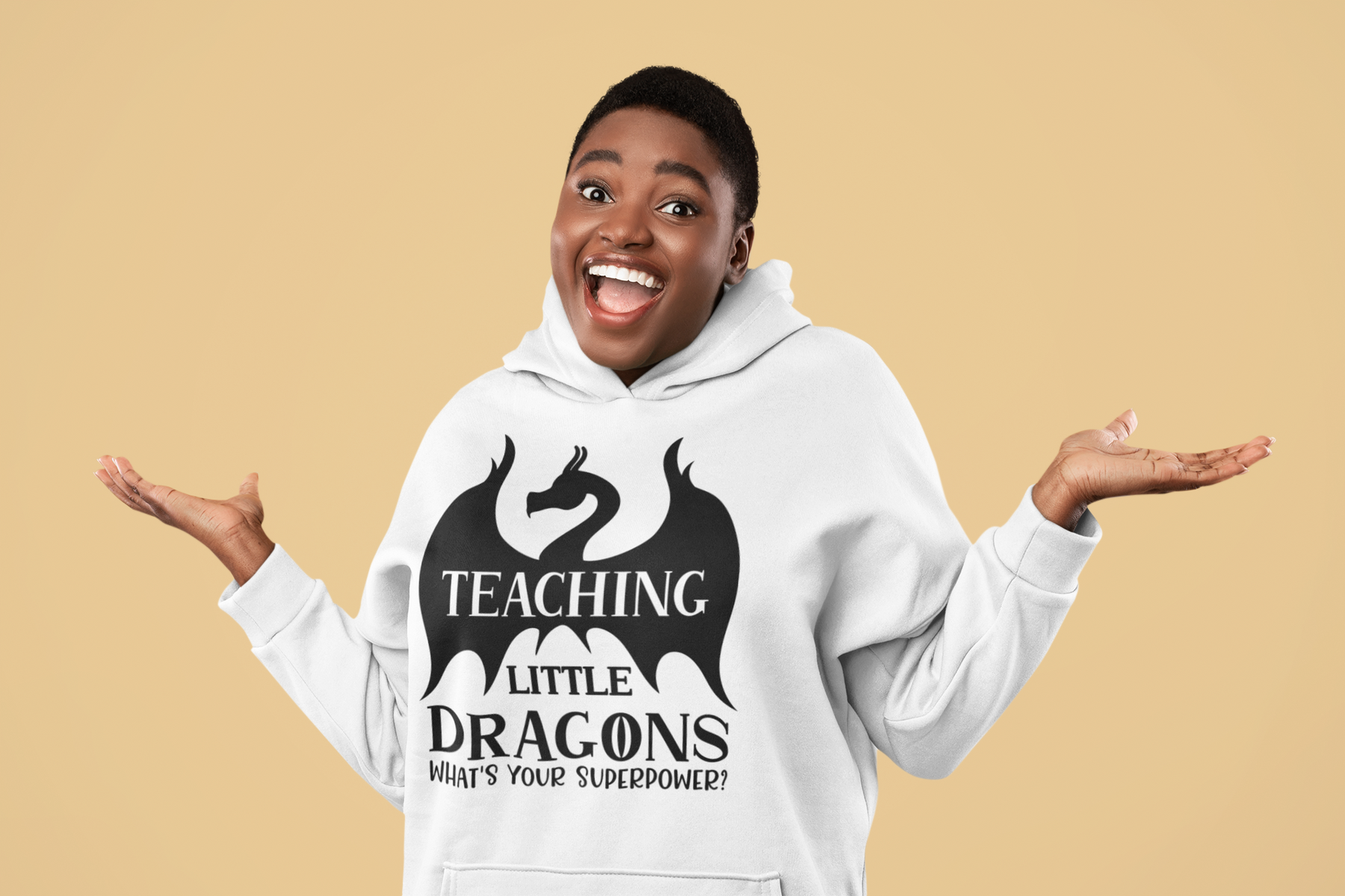 🖤 Teaching Little Dragons – Black | Tonal DTF Transfer FT824