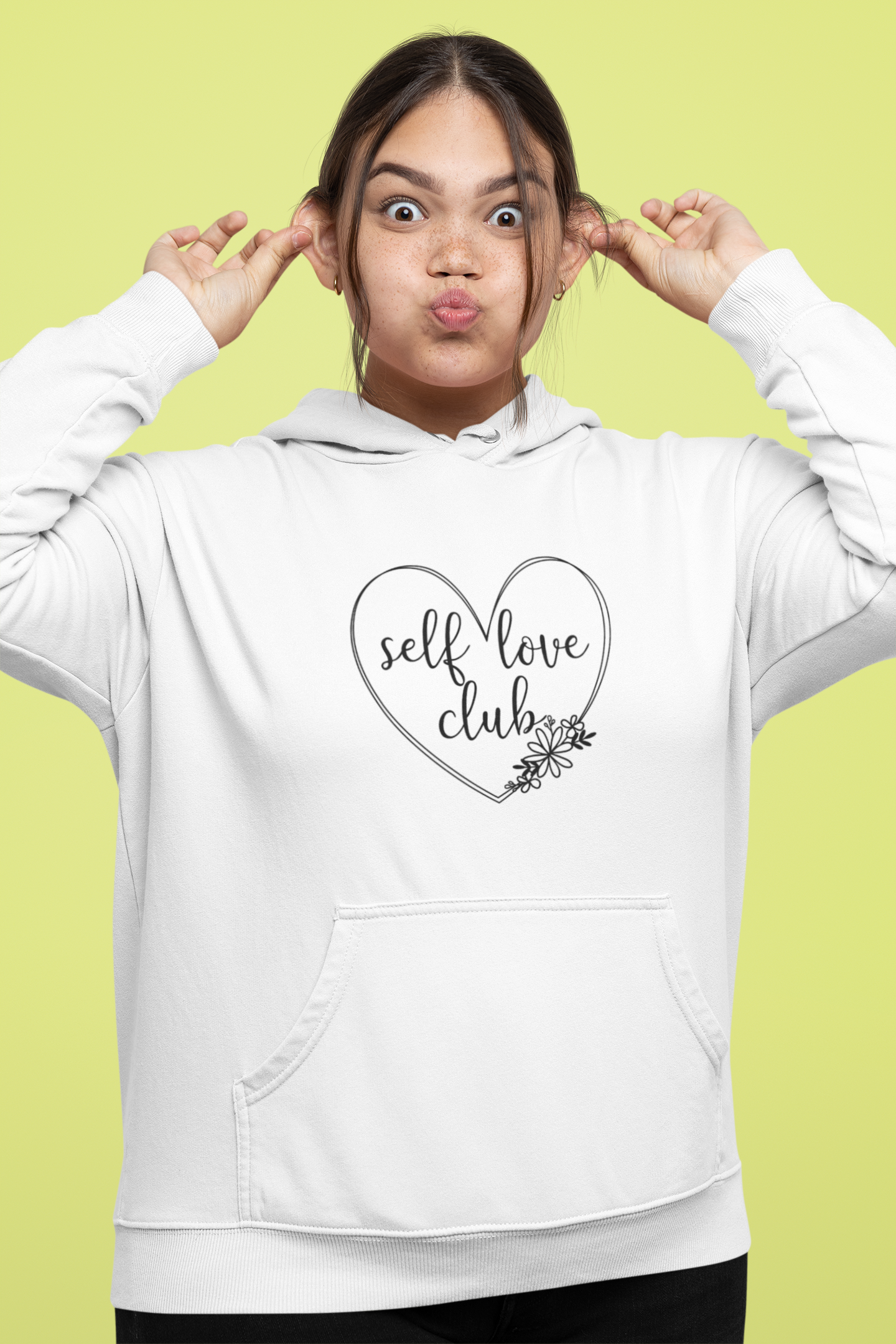 🖤 Self Love Club – Black Edition Handwritten Heart DTF Transfer FT808