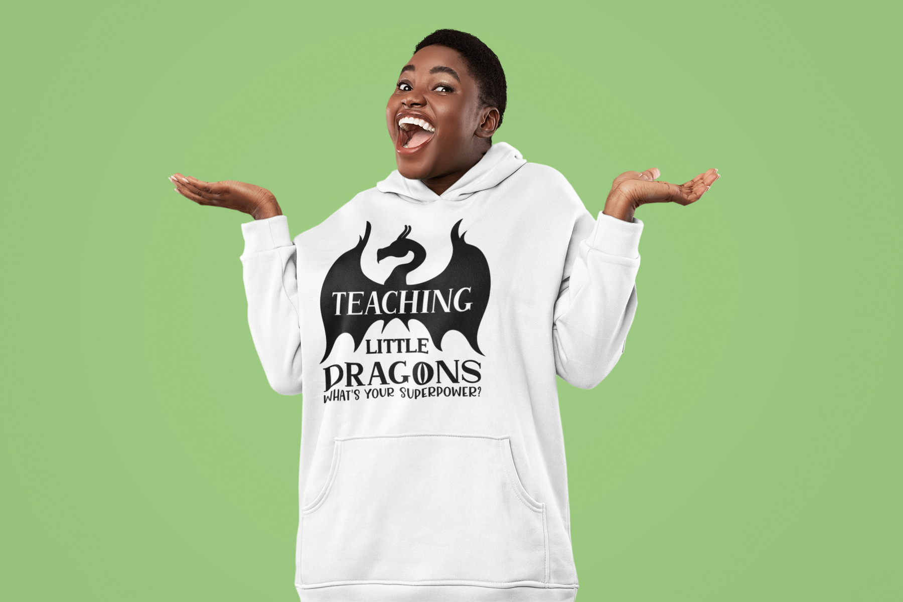 🖤 Teaching Little Dragons – Black | Tonal DTF Transfer FT824