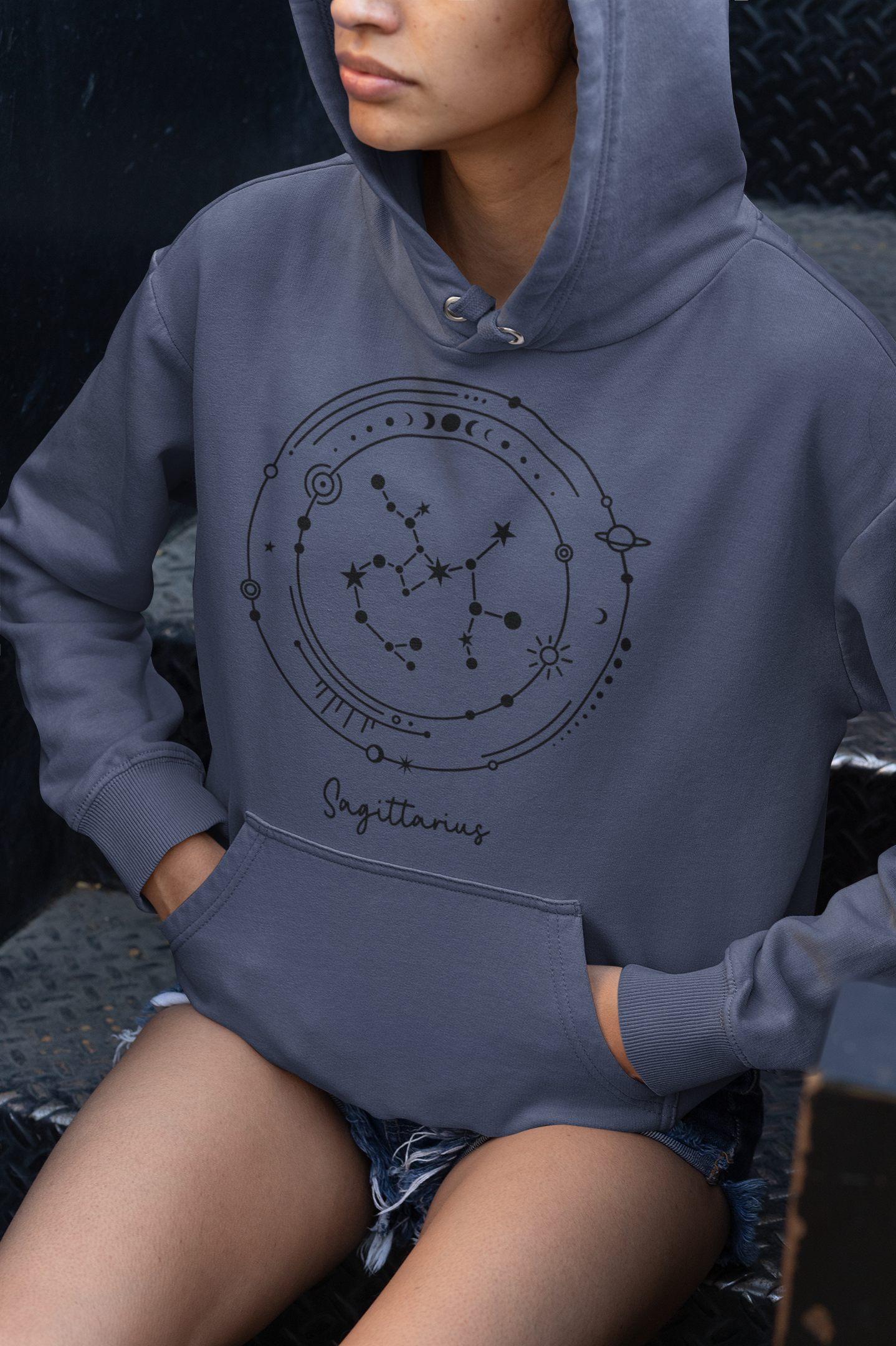 ♐ Sagittarius – Celestial Symbol | Minimal Astrology DTF Transfer FT787