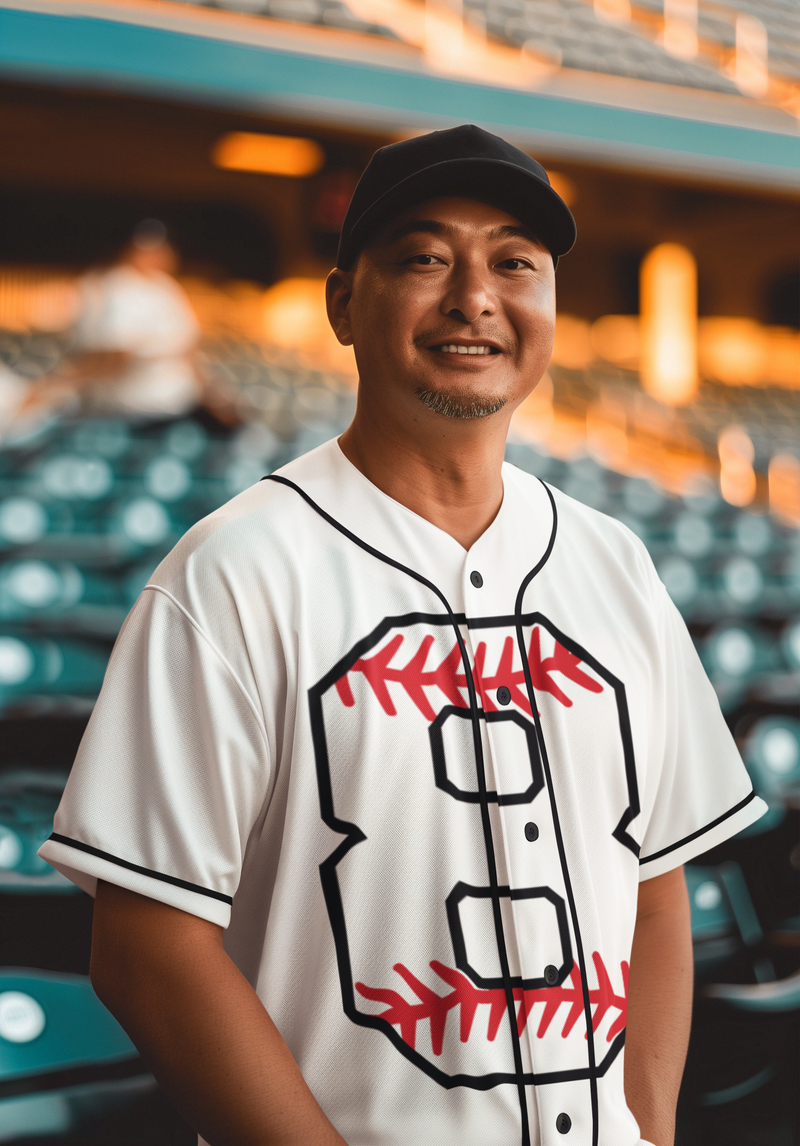 ⚾ Pro Baseball Number “8” – Stitched Edge | DTF Transfer FT1182