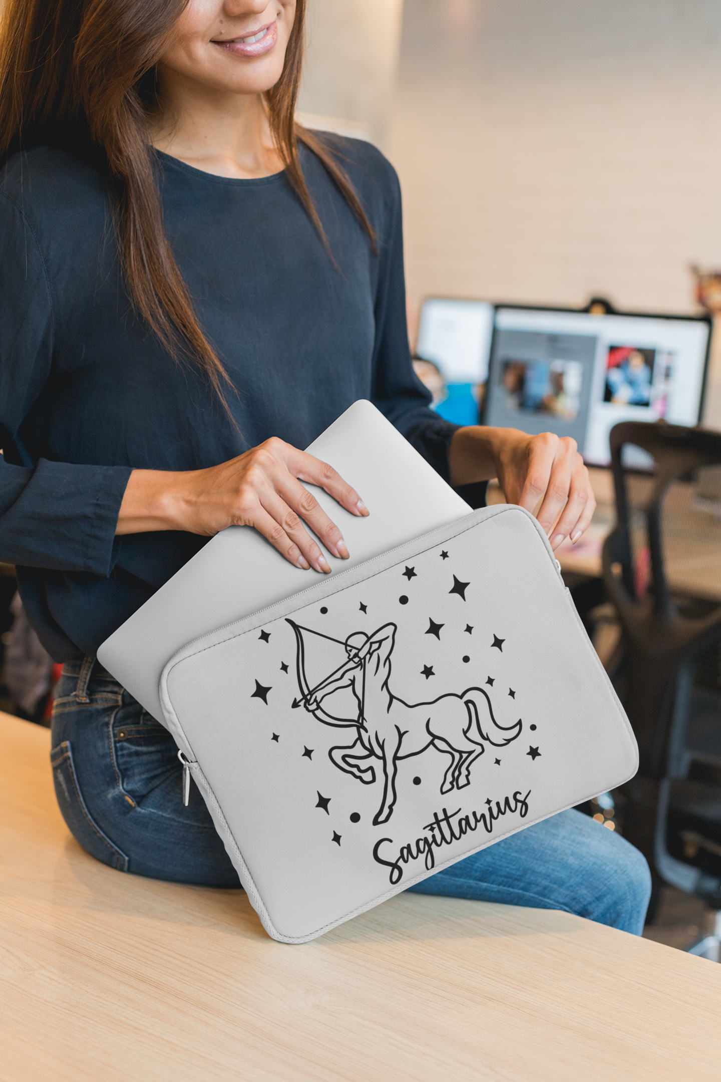 ♐🏹 Sagittarius Zodiac – Unbound Fire Black DTF Transfer FT903