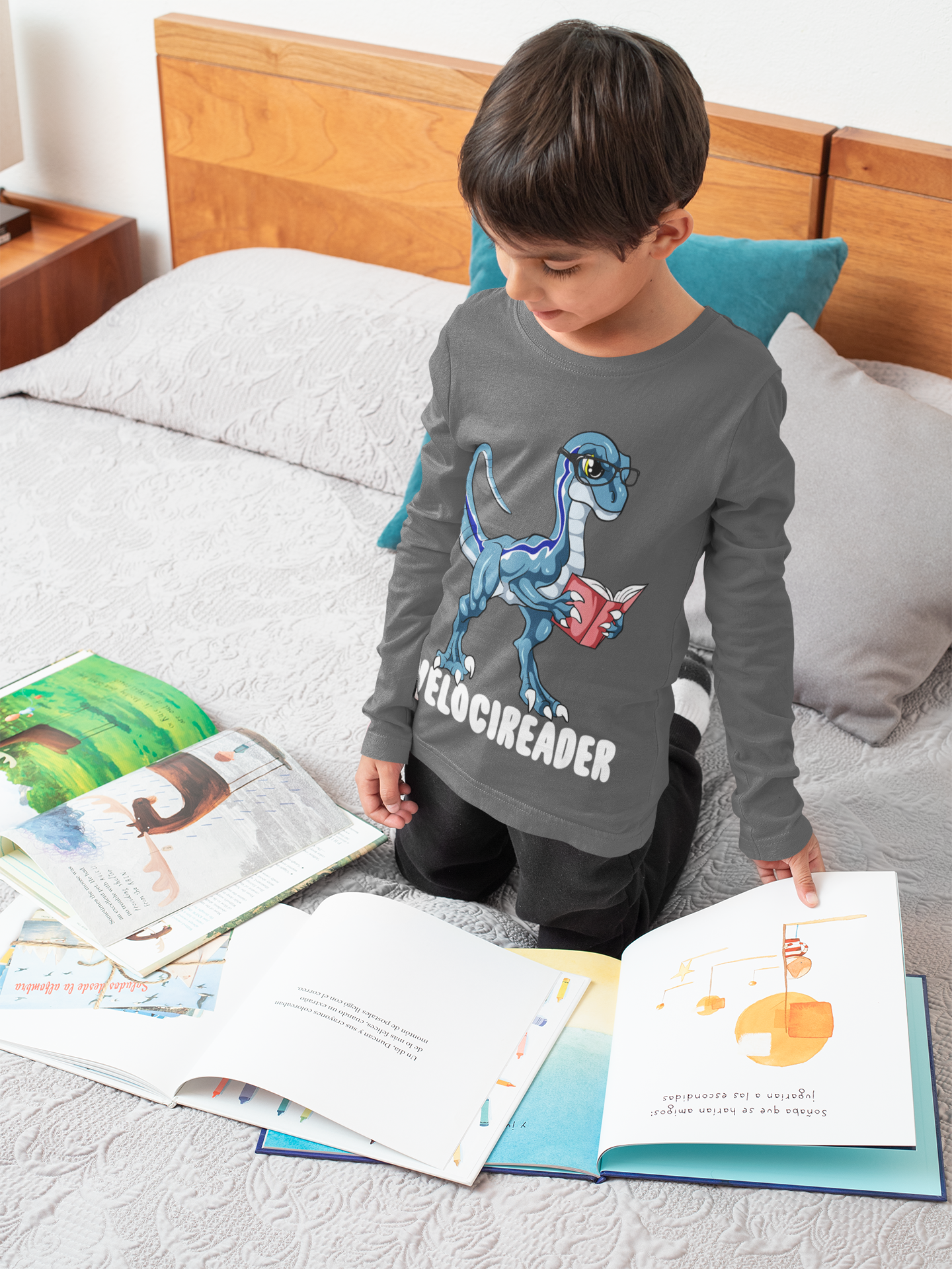 🦖📖🤓 VelociReader | Smart Dinosaur DTF Transfer FT748