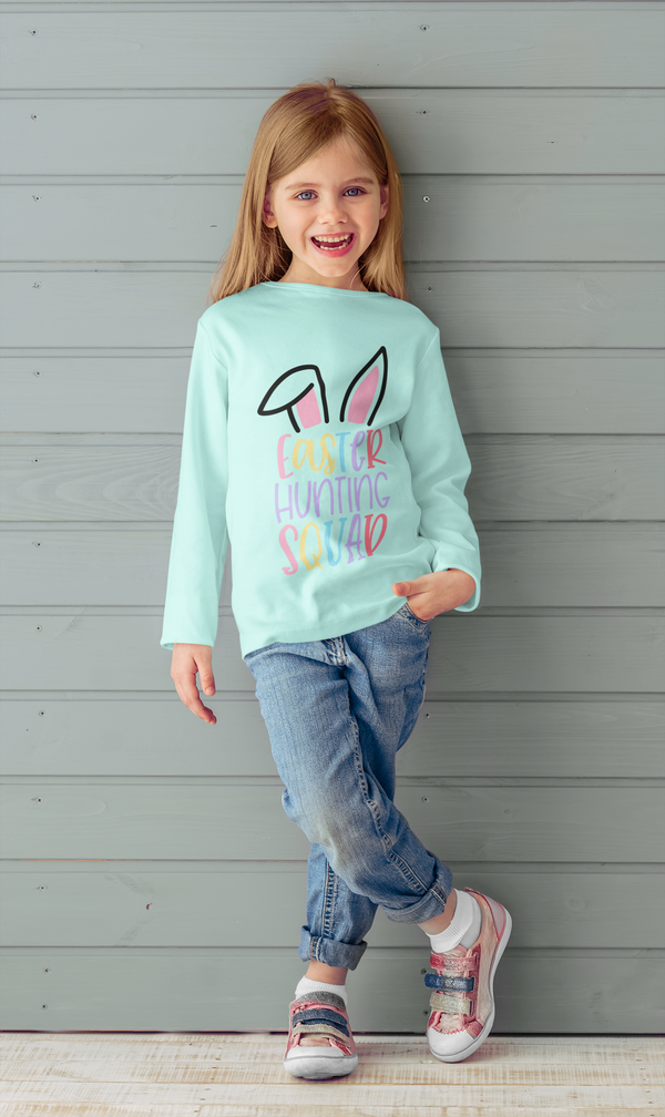 🐰 Easter Hunting Squad Vertical Bunny Ears Design DTF Transfer FT371