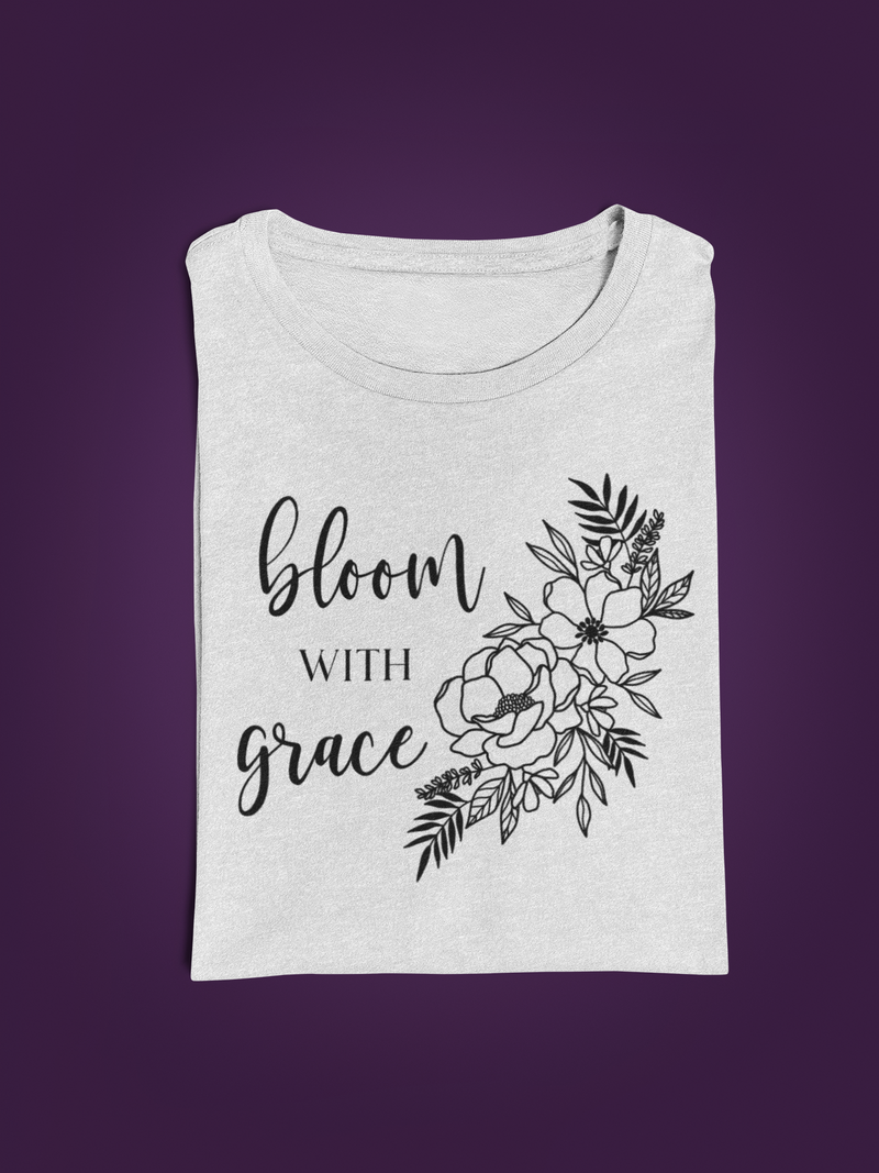🌿 Bloom With Grace | Black Floral Line DTF Transfer FT783