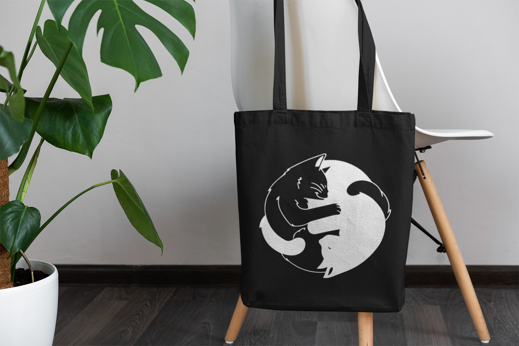 ☯️ Yin Yang Cats White DTF Transfer FT536