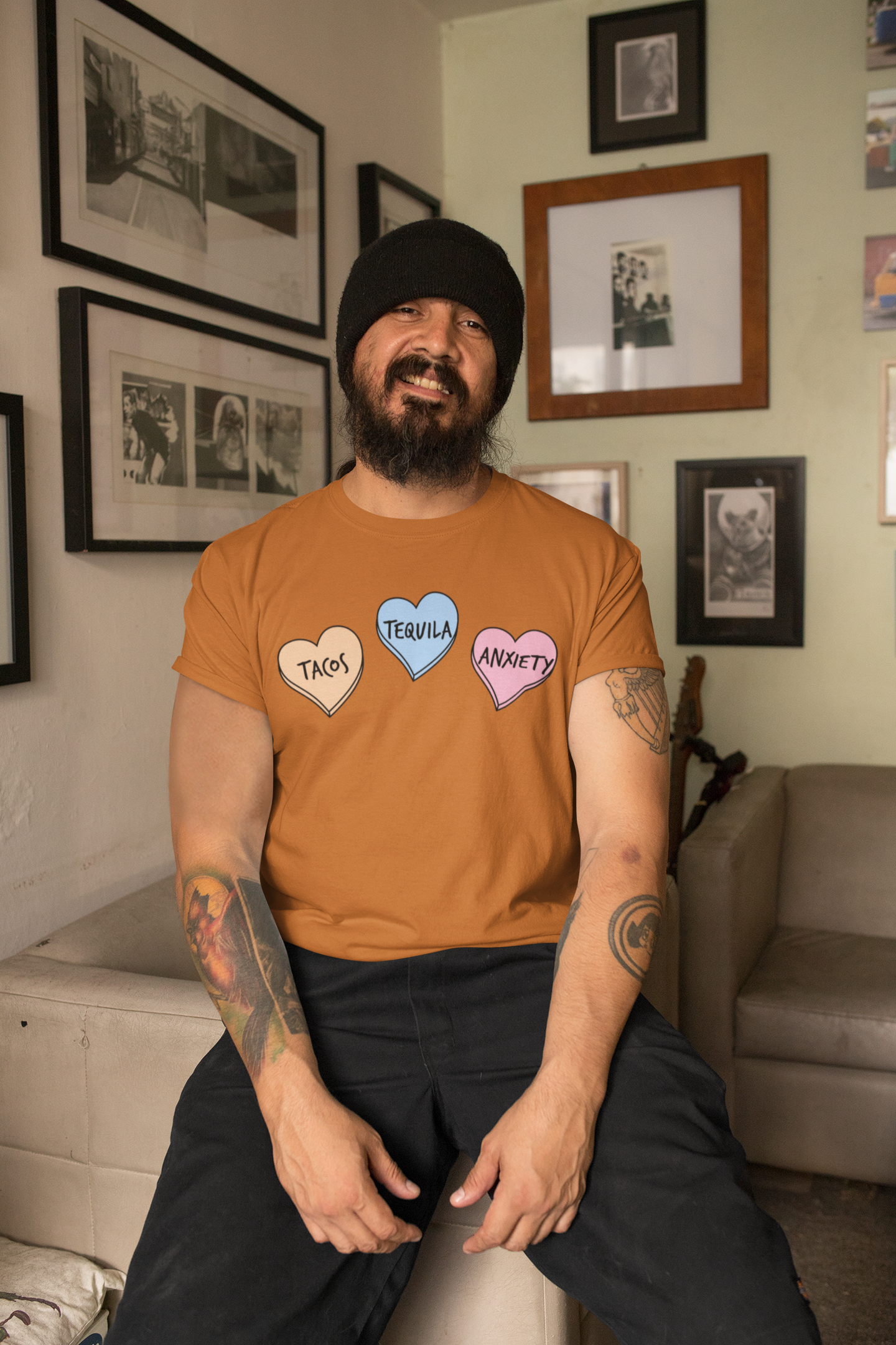 🌮 Tacos • Tequila • Anxiety Black Font Design DTF Transfer FT410