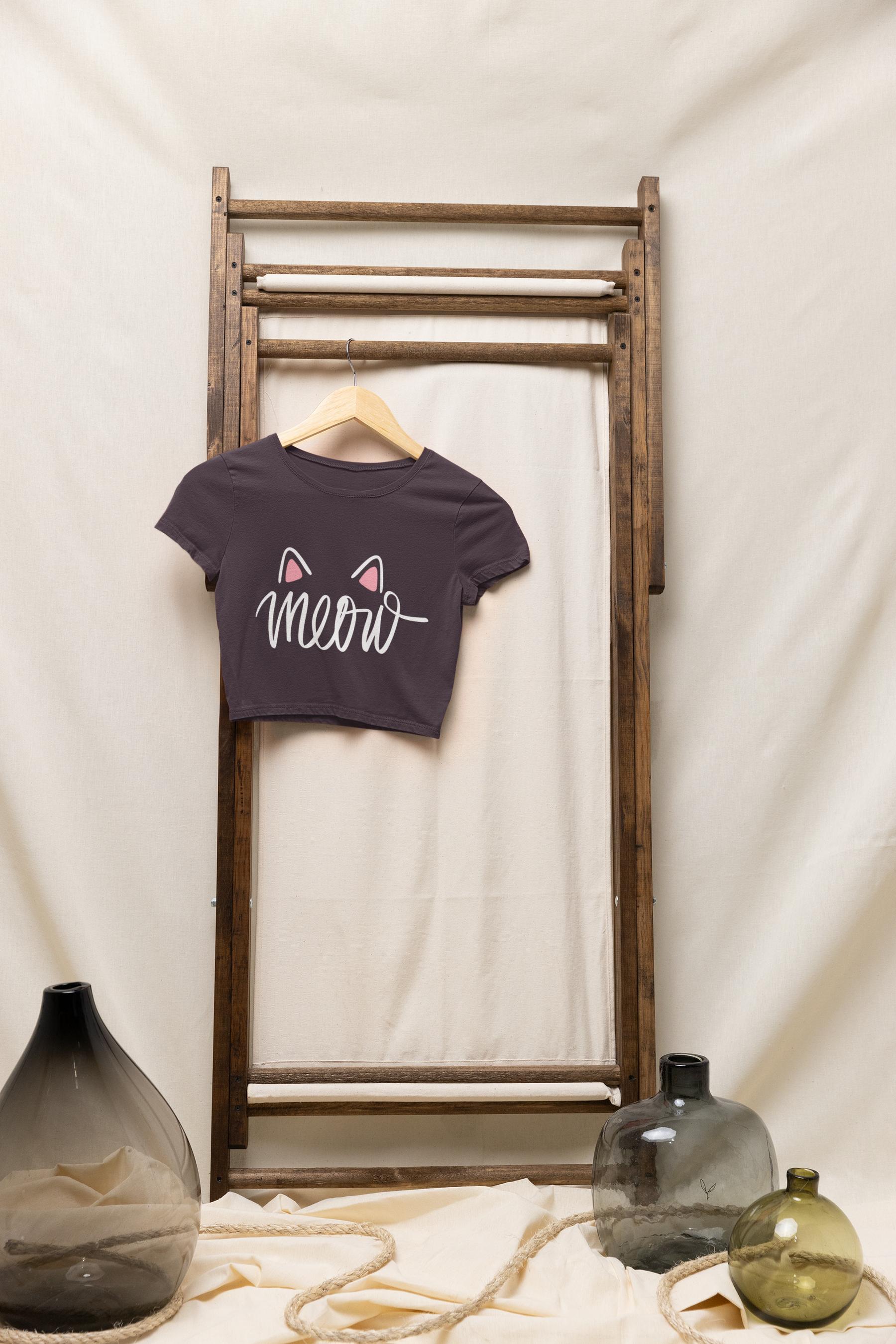 🐾 Meow Cat Pink Ears White Font DTF Transfer FT586